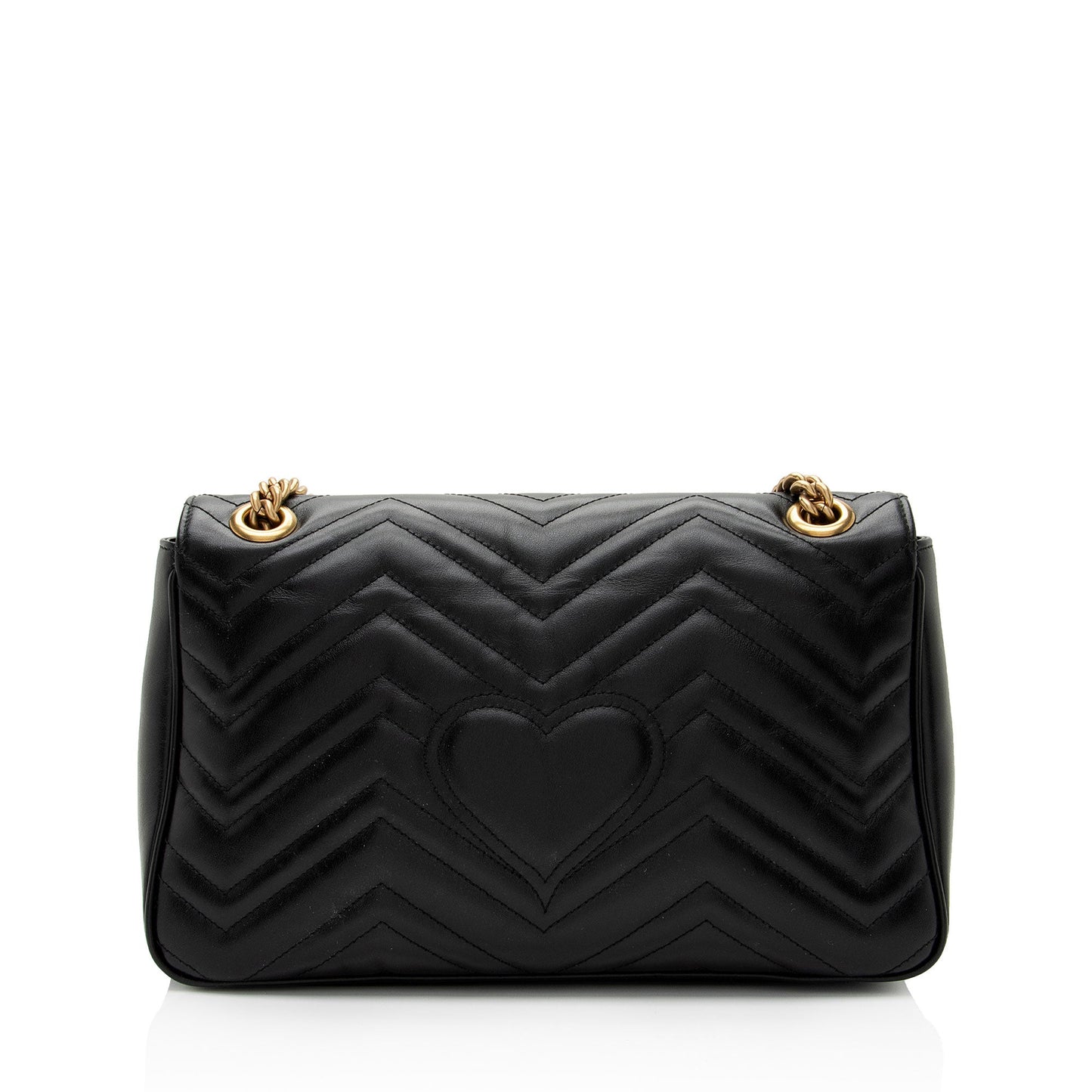 Gucci Matelasse Leather GG Marmont Medium Flap Bag (SHF-maxMO9)