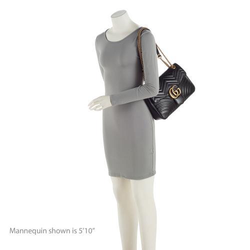 Gucci Matelasse Leather GG Marmont Medium Flap Bag (SHF-Xorpjv)