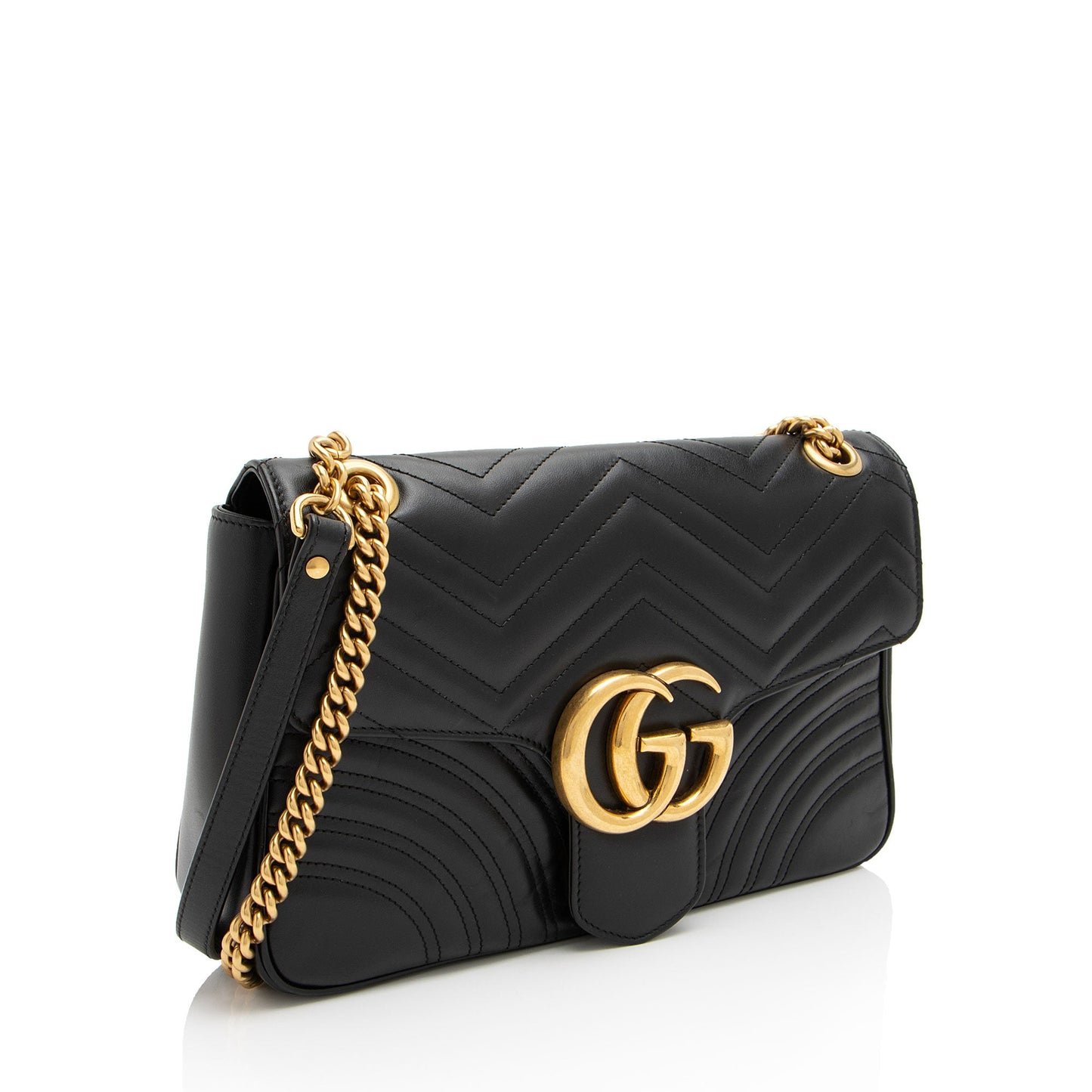 Gucci Matelasse Leather GG Marmont Medium Flap Bag (SHF-Xorpjv)