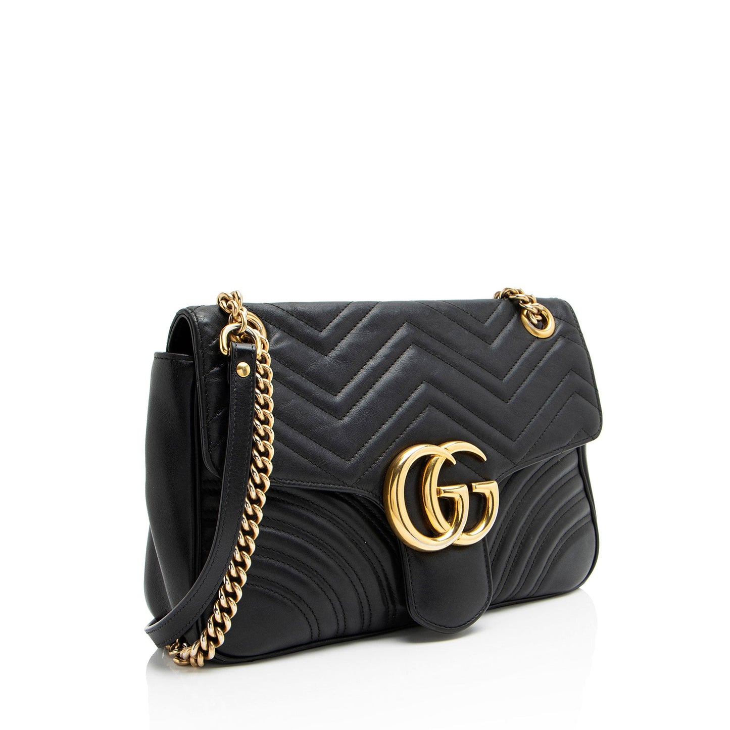 Gucci Matelasse Leather GG Marmont Medium Flap Bag