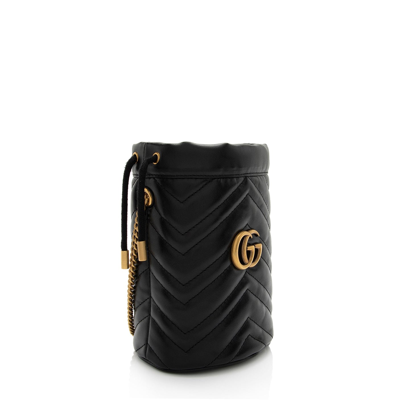 Gucci Matelasse Leather GG Marmont Mini Bucket Bag (SHF-04p5jT)