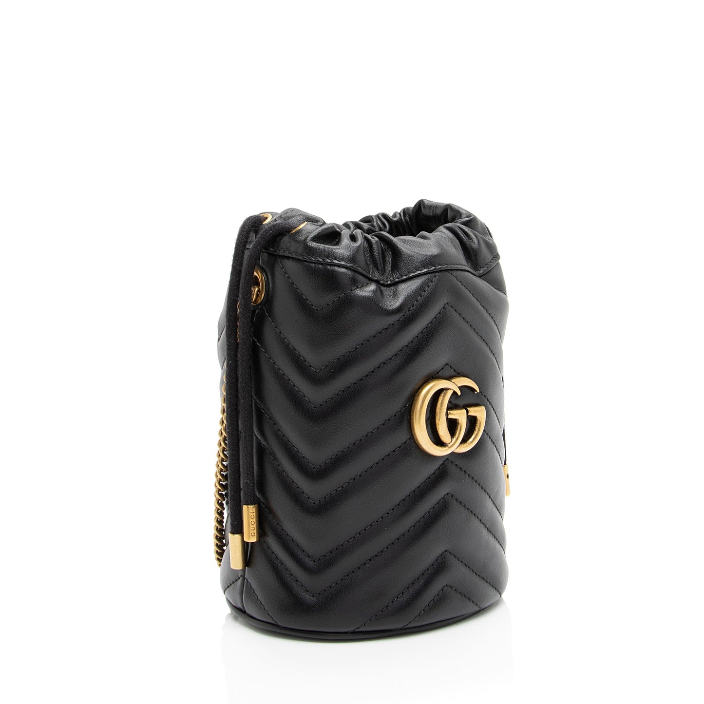 Gucci Matelasse Leather GG Marmont Mini Bucket Bag (SHF-81NEzE)
