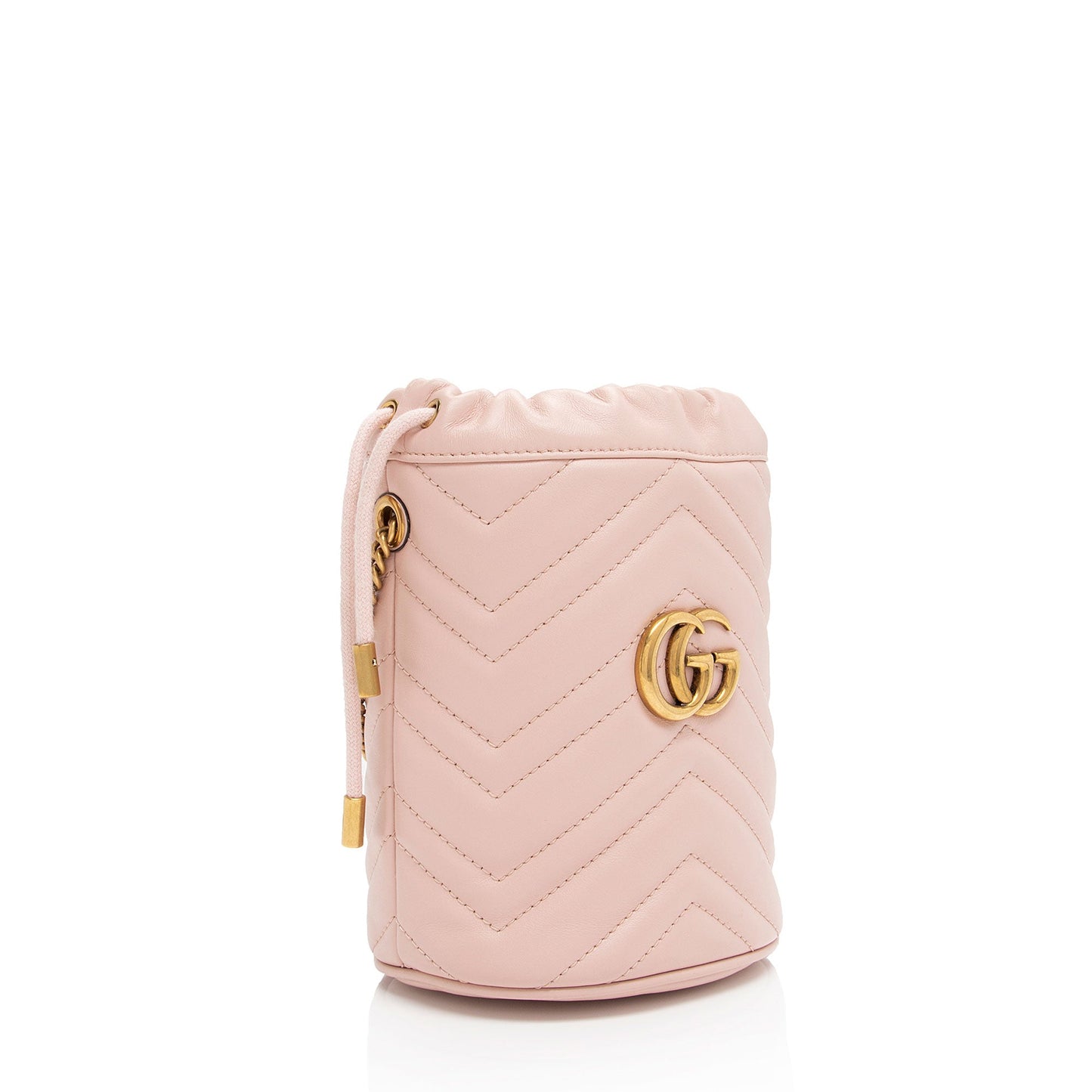 Gucci Matelasse Leather GG Marmont Mini Bucket Bag (SHF-mpO6dQ)