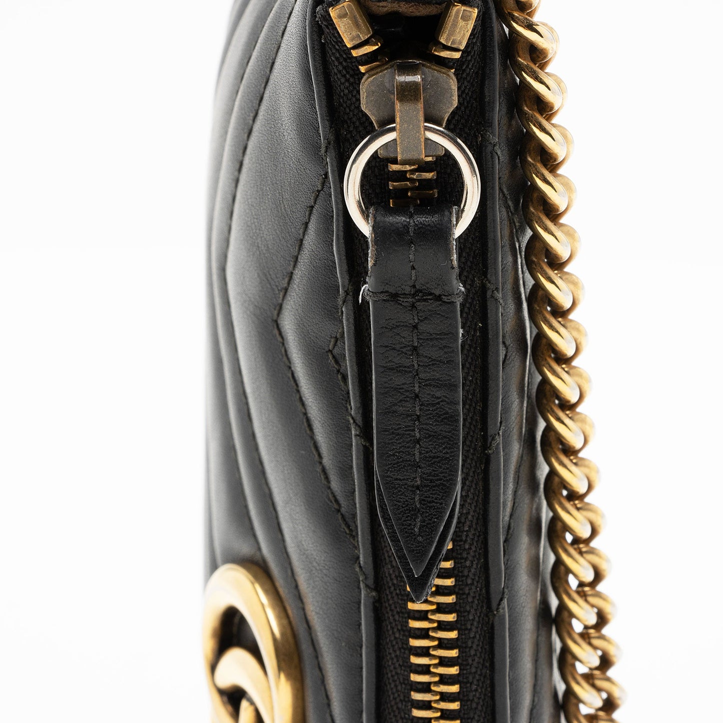 Gucci Matelasse Leather GG Marmont Mini Chain Bag (SHF-0W5BH4)