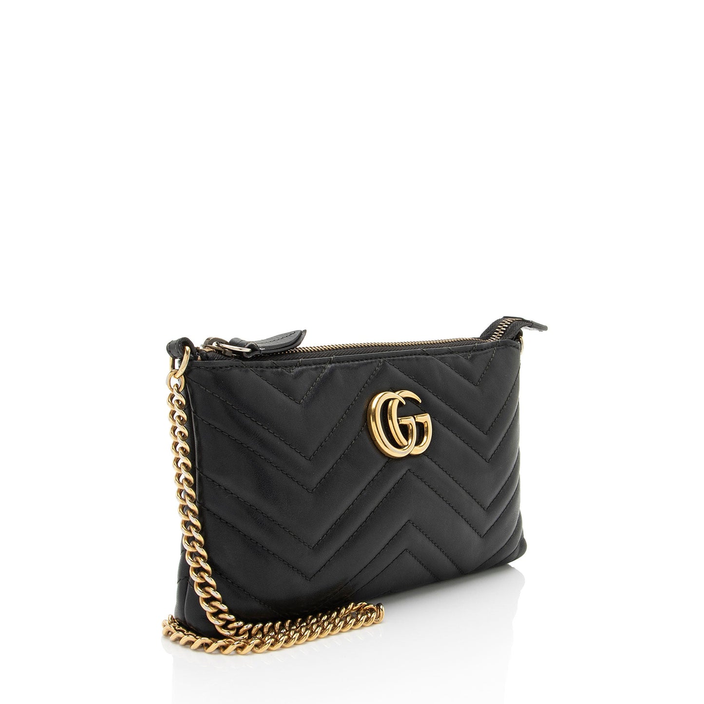 Gucci Matelasse Leather GG Marmont Mini Chain Bag (SHF-0W5BH4)