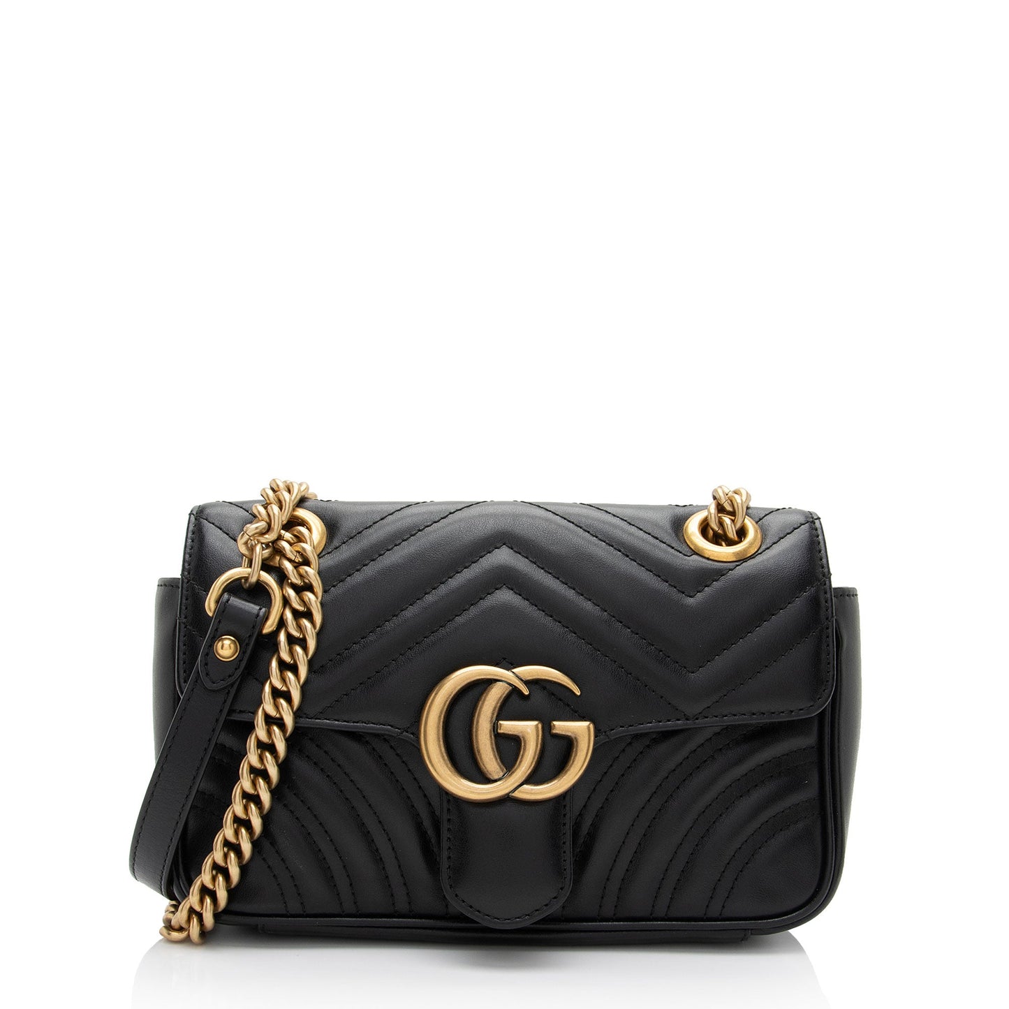 Gucci Matelasse Leather GG Marmont Mini Flap Bag (SHF-Aicihy)