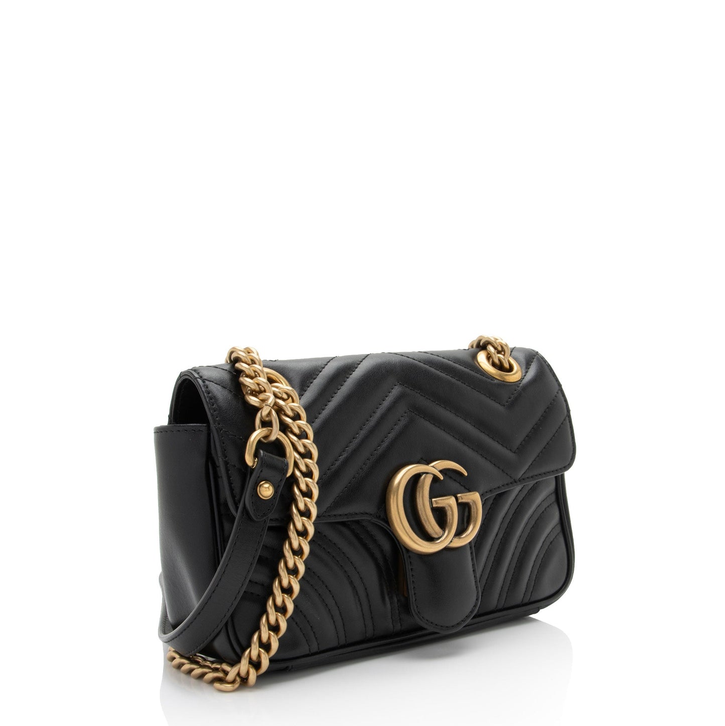 Gucci Matelasse Leather GG Marmont Mini Flap Bag (SHF-Aicihy)