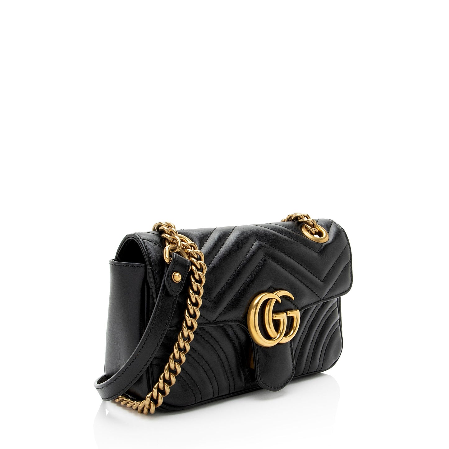 Gucci Matelasse Leather GG Marmont Small Flap Bag