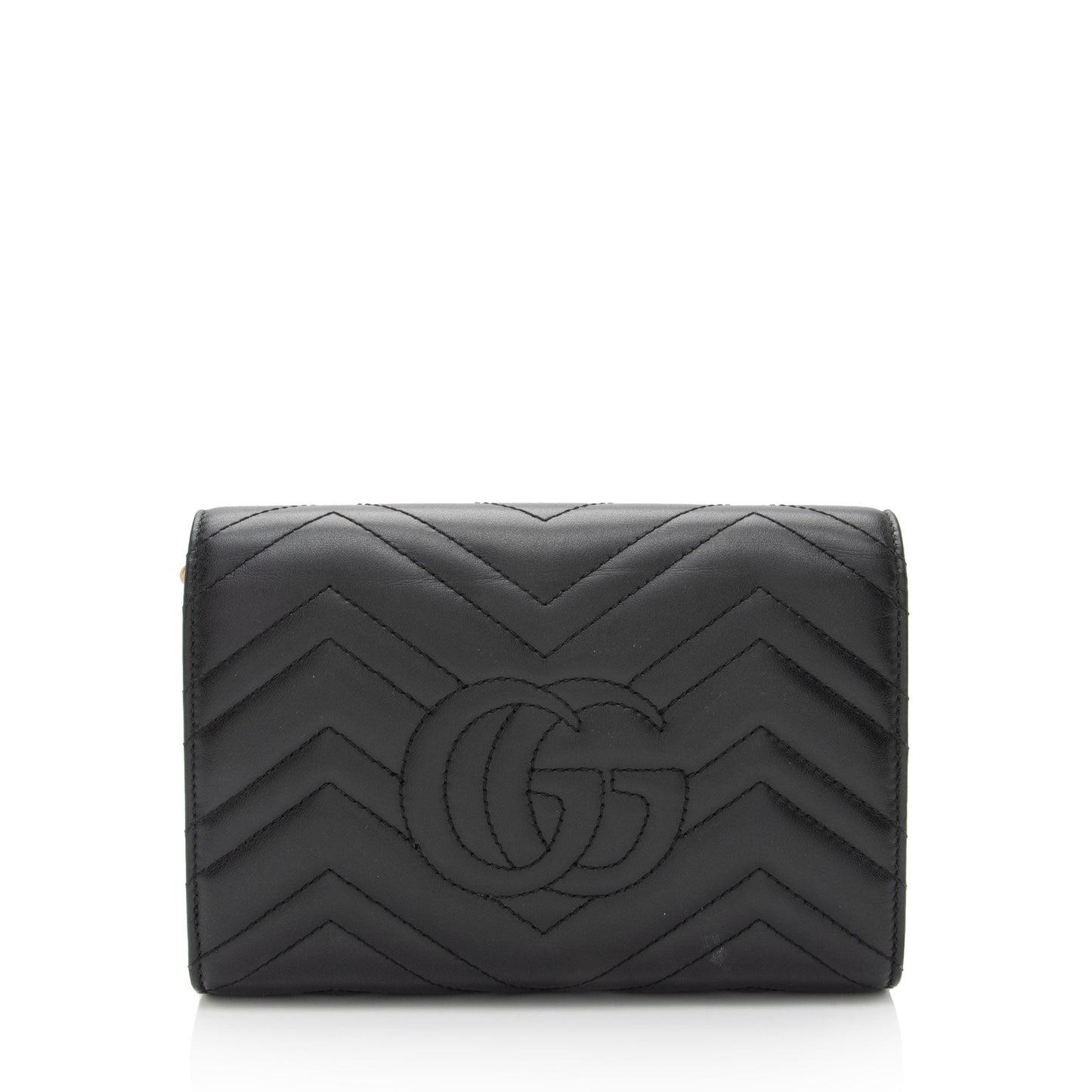 Gucci Matelasse Leather GG Marmont Mini Wallet on Chain Bag (SHF-LtbPoF)