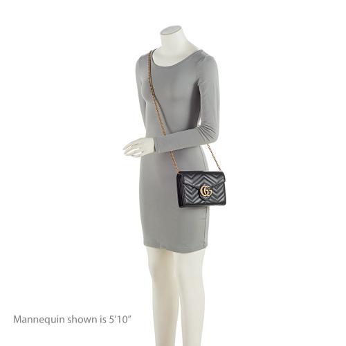 Gucci Matelasse Leather GG Marmont Mini Wallet on Chain Bag (SHF-LtbPoF)