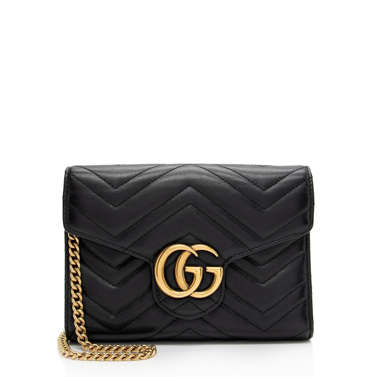Gucci Matelasse Leather GG Marmont Mini Wallet on Chain Bag (SHF-0WR0OD)