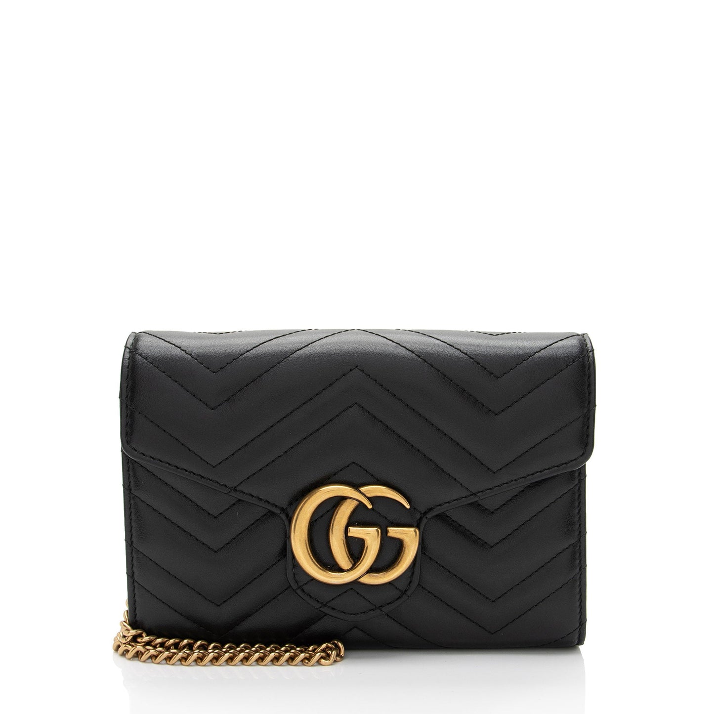 Gucci Matelasse Leather GG Marmont Mini Wallet on Chain (SHF-Us5Ysf)