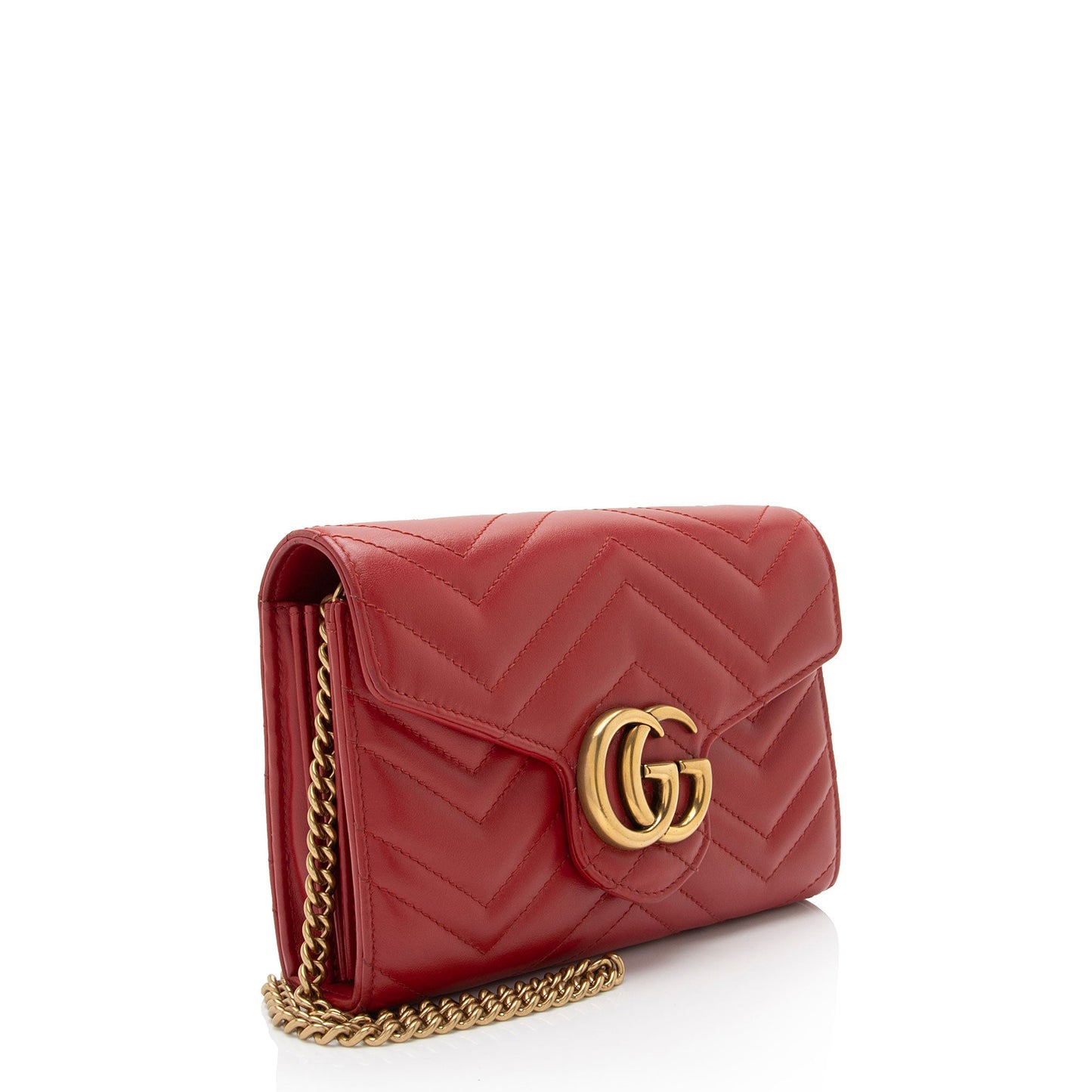 Gucci Matelasse Leather GG Marmont Mini Wallet on Chain
