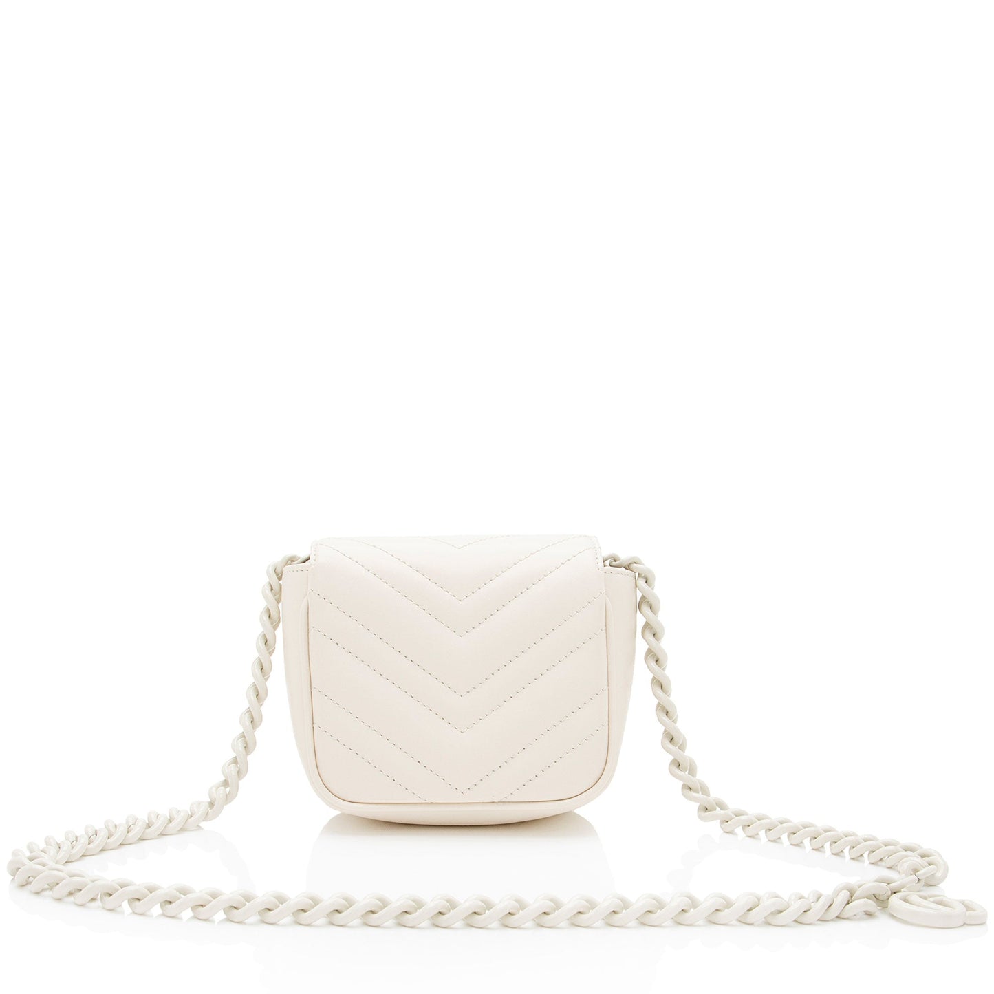 Gucci Matelasse Leather GG Marmont Monochrome Square Chain Belt Bag