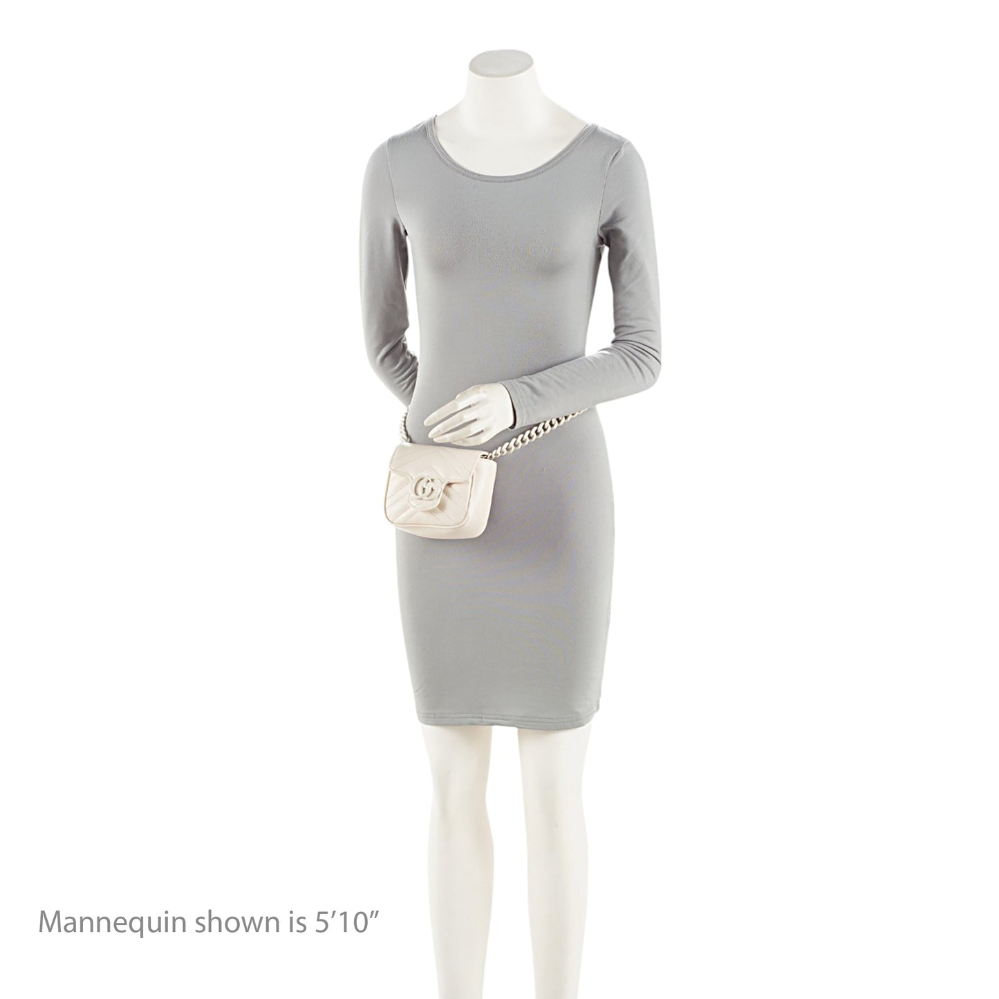 Gucci Matelasse Leather GG Marmont Monochrome Square Chain Belt Bag