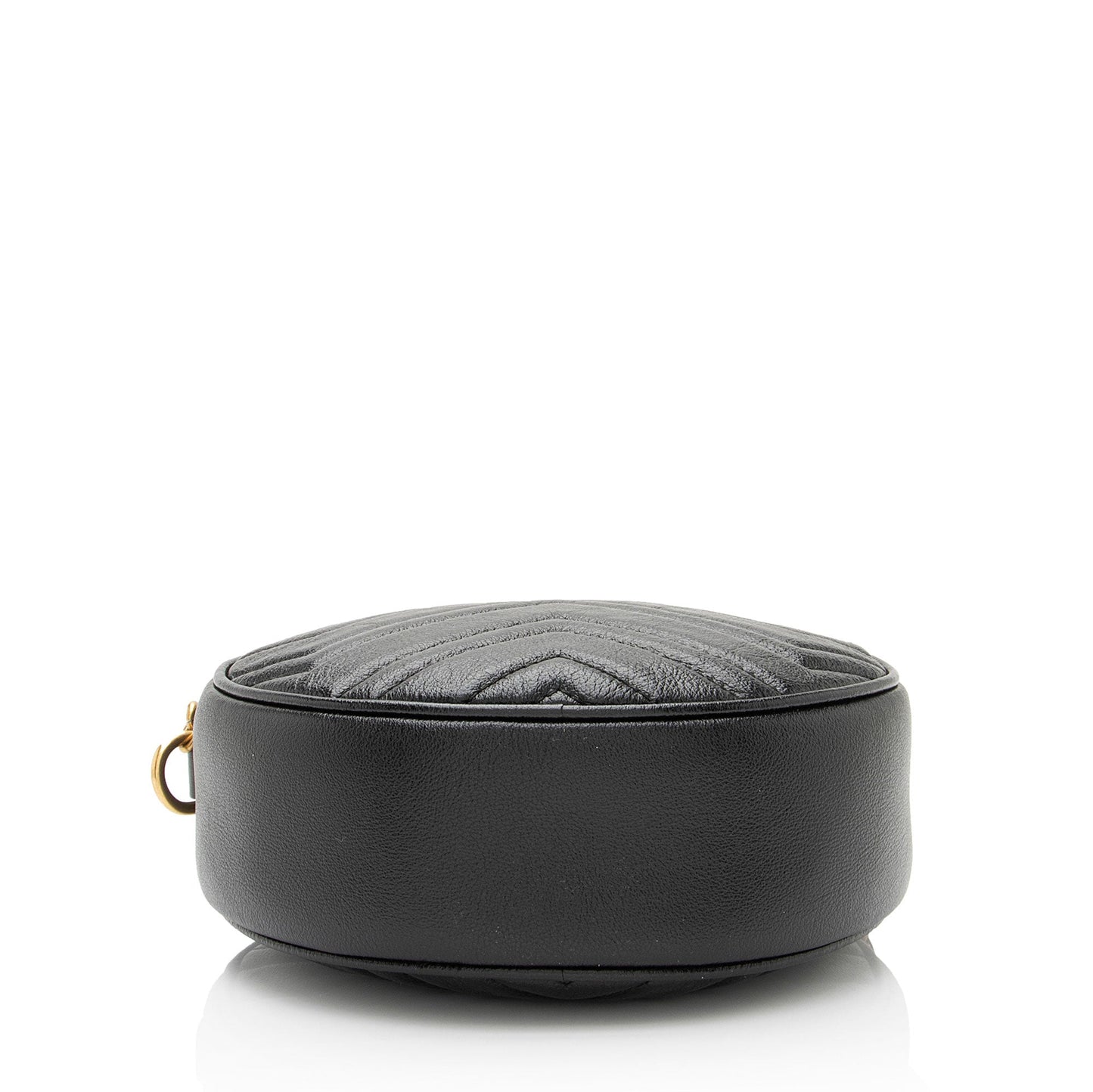 Gucci Matelasse Leather GG Marmont Round Mini Shoulder Bag (SHF-CQiicg)