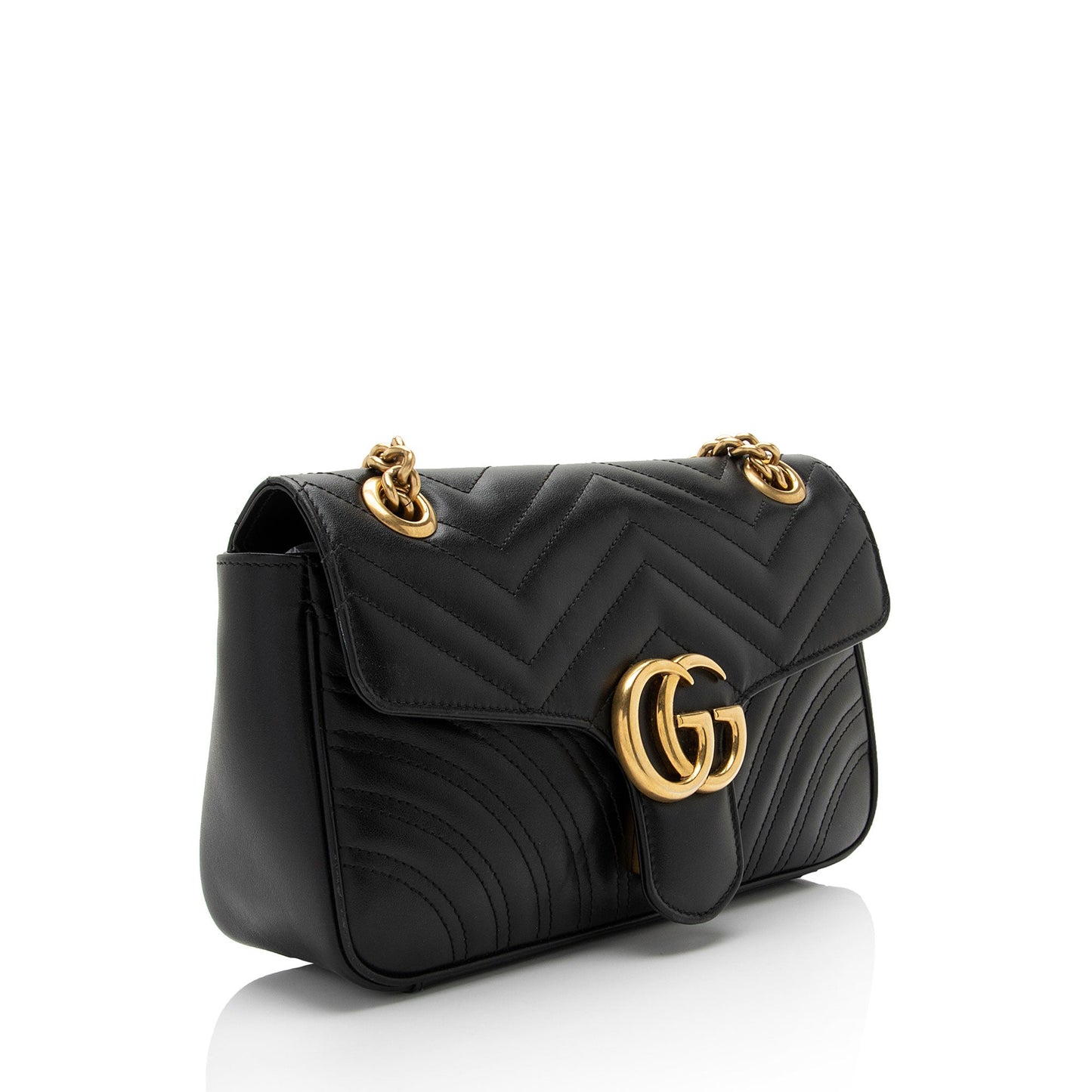 Gucci Matelasse Leather GG Marmont Small Flap Bag (SHF-Bvjama)