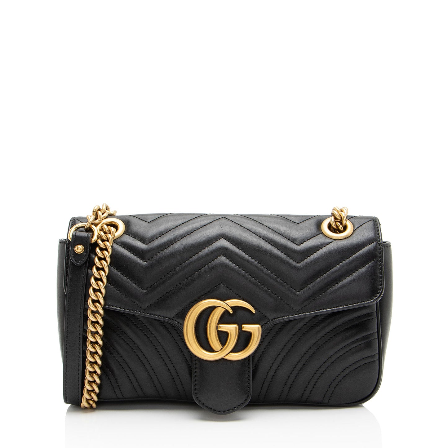 Gucci Matelasse Leather GG Marmont Small Flap Bag (SHF-PLODJy)
