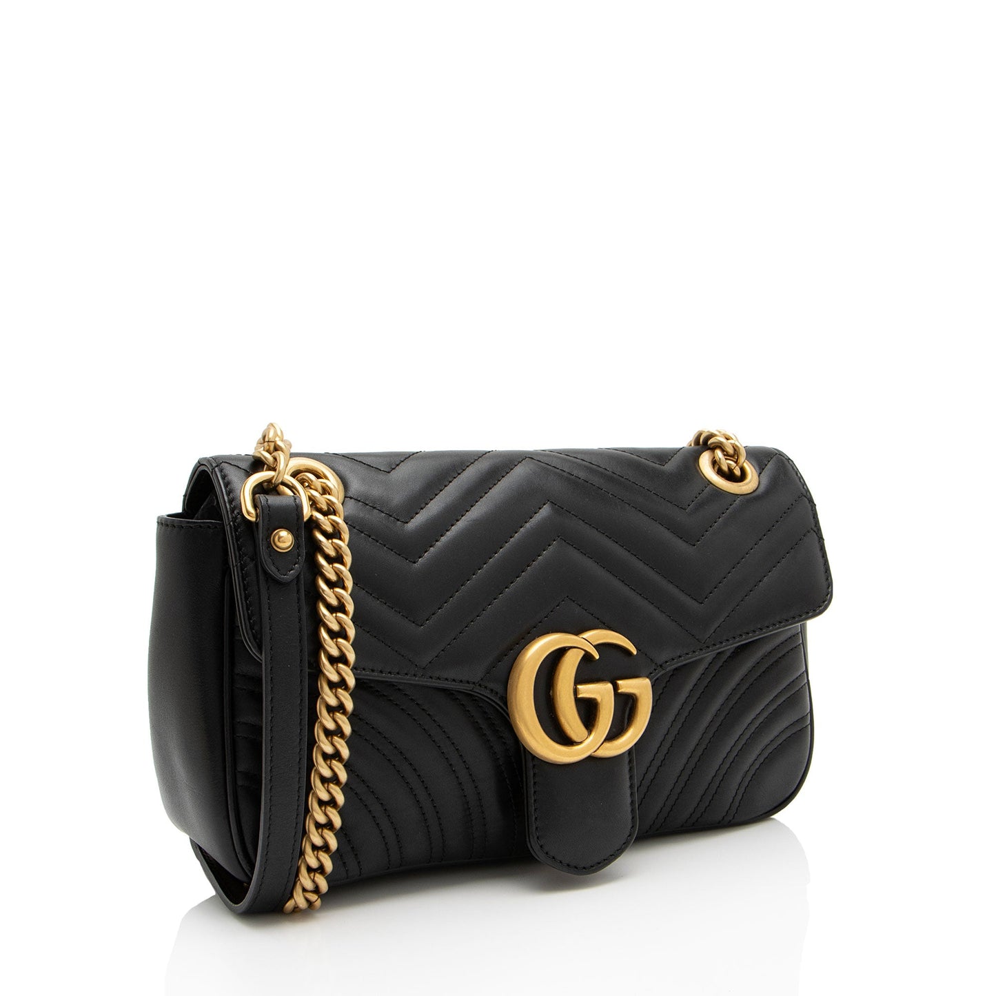 Gucci Matelasse Leather GG Marmont Small Flap Bag (SHF-PLODJy)