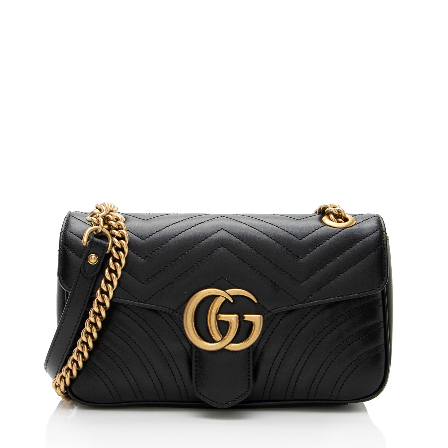 Gucci Matelasse Leather GG Marmont Small Flap Bag (SHF-gHIYfO)