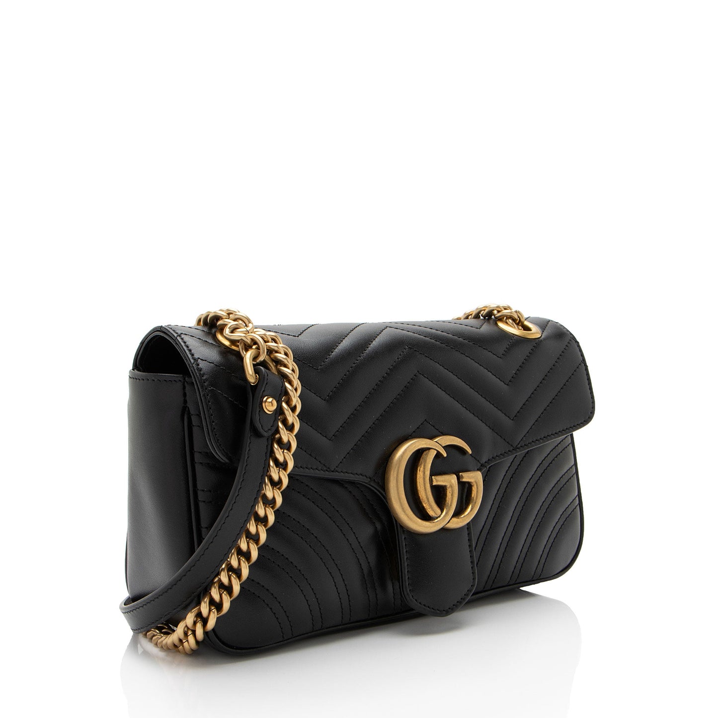 Gucci Matelasse Leather GG Marmont Small Flap Bag (SHF-gHIYfO)