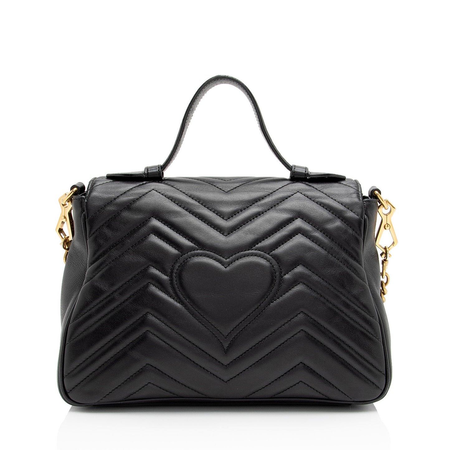 Gucci Matelasse Leather GG Marmont Small Top Handle Bag (SHF-GI9xgN)
