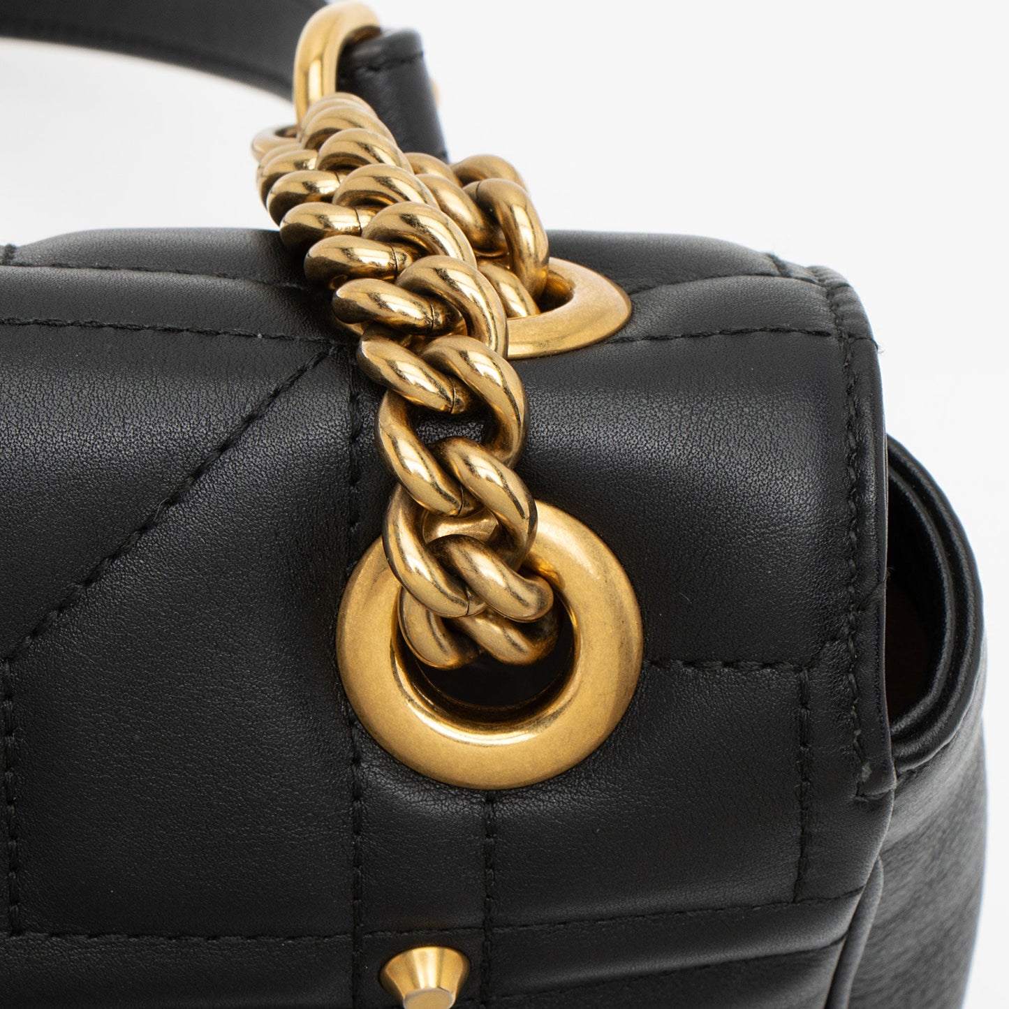 Gucci Matelasse Leather GG Marmont Studded Medium Flap Shoulder Bag