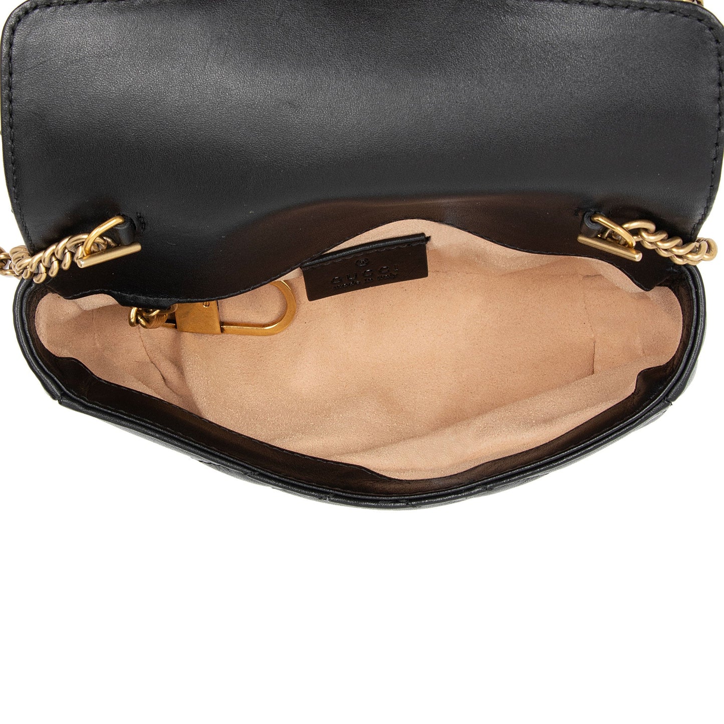 Gucci Matelasse Leather GG Marmont Super Mini Flap Bag (SHF-a6vrvo)