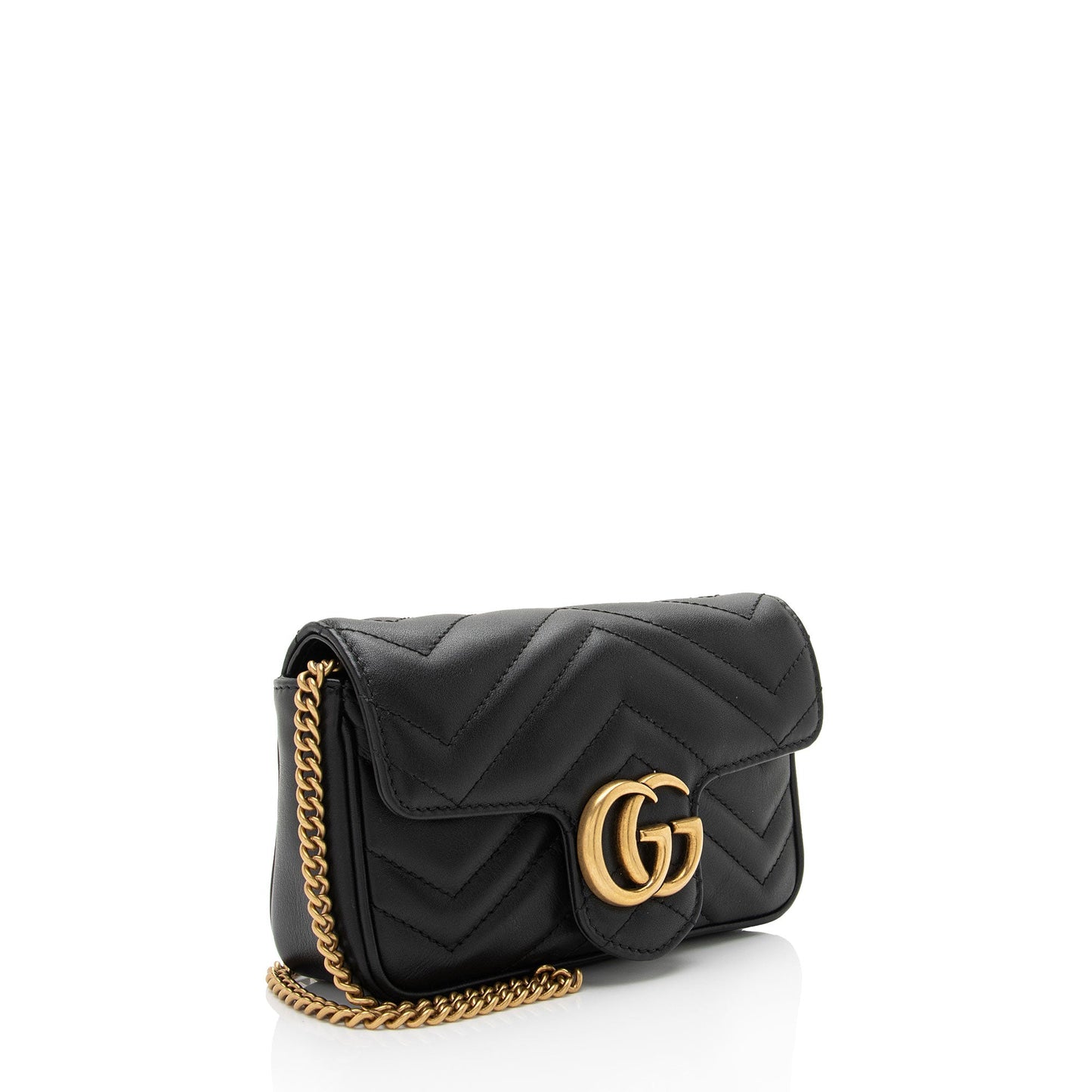 Gucci Matelasse Leather GG Marmont Super Mini Flap Bag (SHF-fWvNlT)