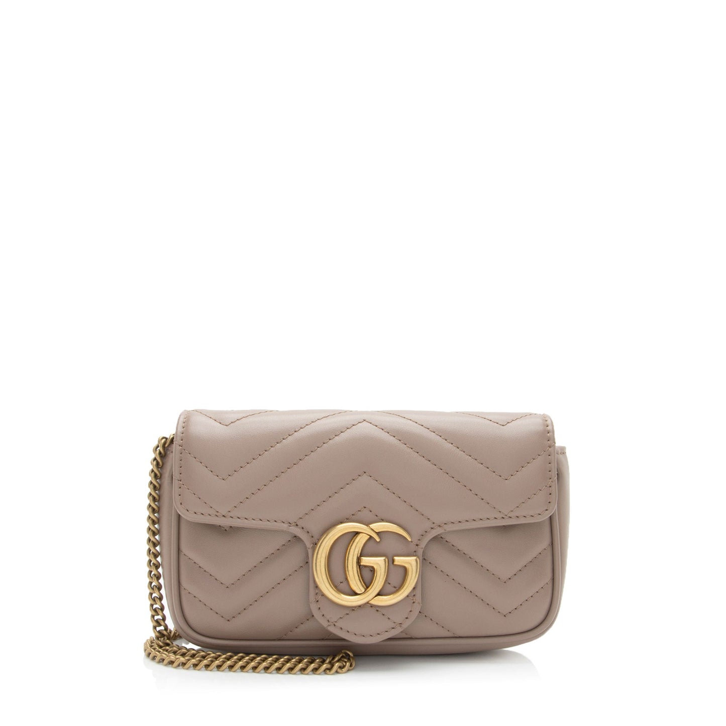 Gucci Matelasse Leather GG Marmont Super Mini Flap Bag (SHF-TvhWqj)