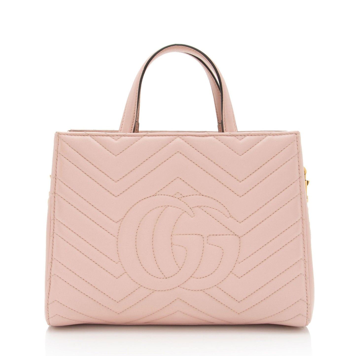 Gucci Matelasse Leather GG Marmont Top Handle Small Satchel (SHF-0hn0Gf)