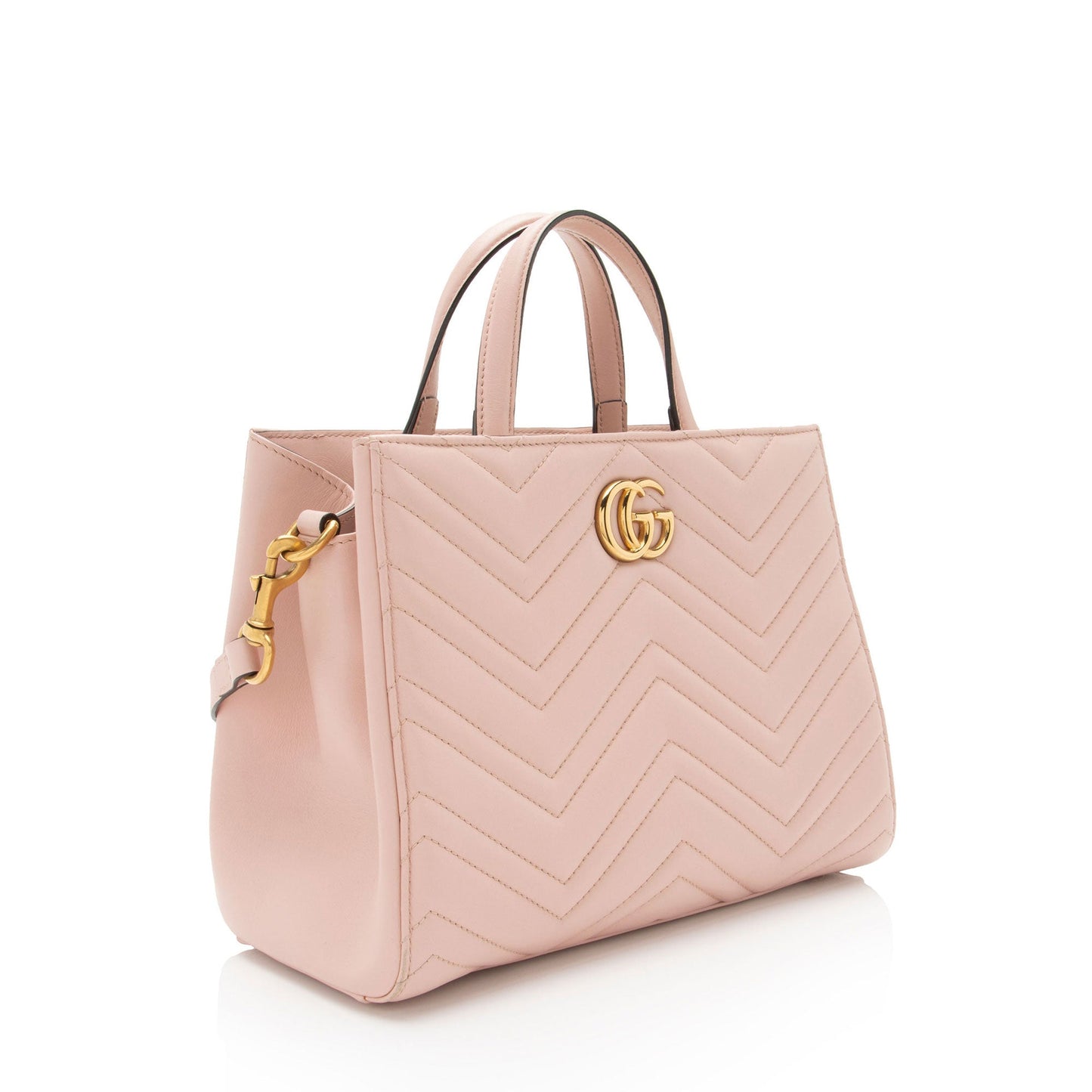 Gucci Matelasse Leather GG Marmont Top Handle Small Satchel (SHF-0hn0Gf)