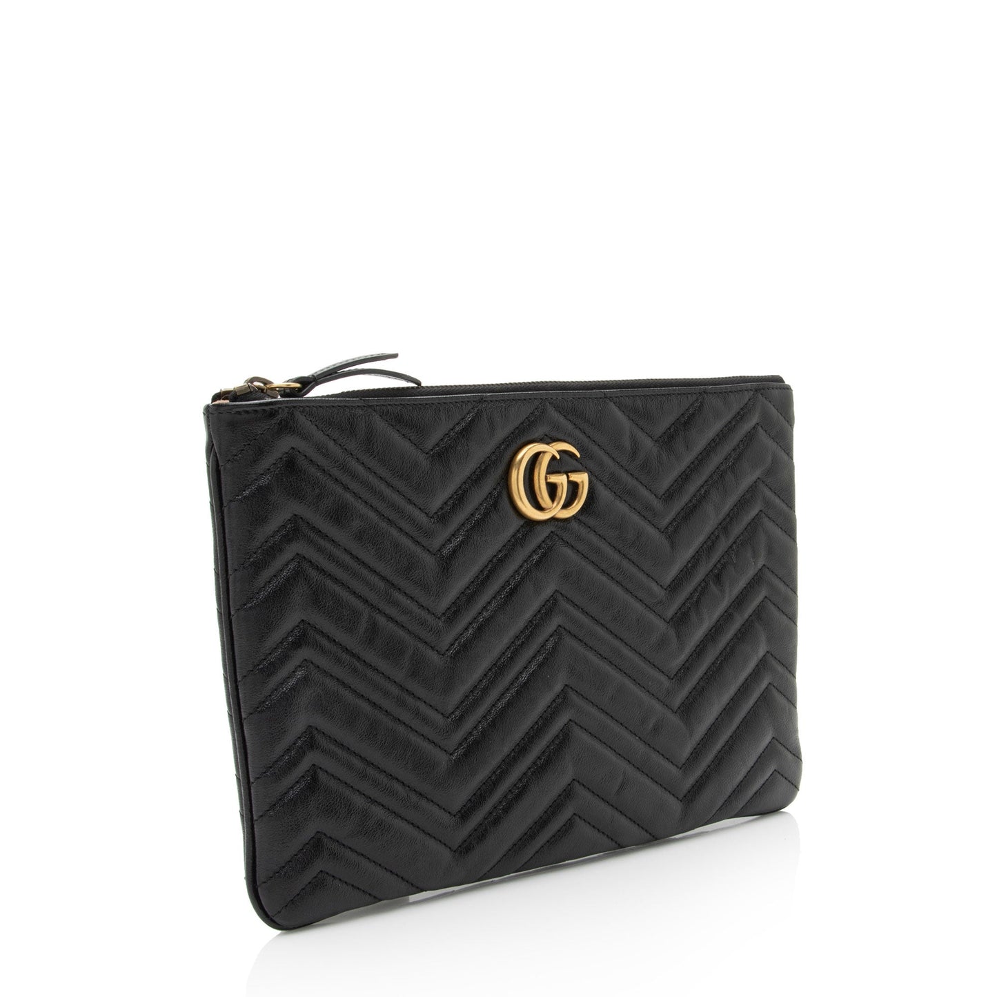 Gucci Matelasse Leather GG Marmont Zip Pouch