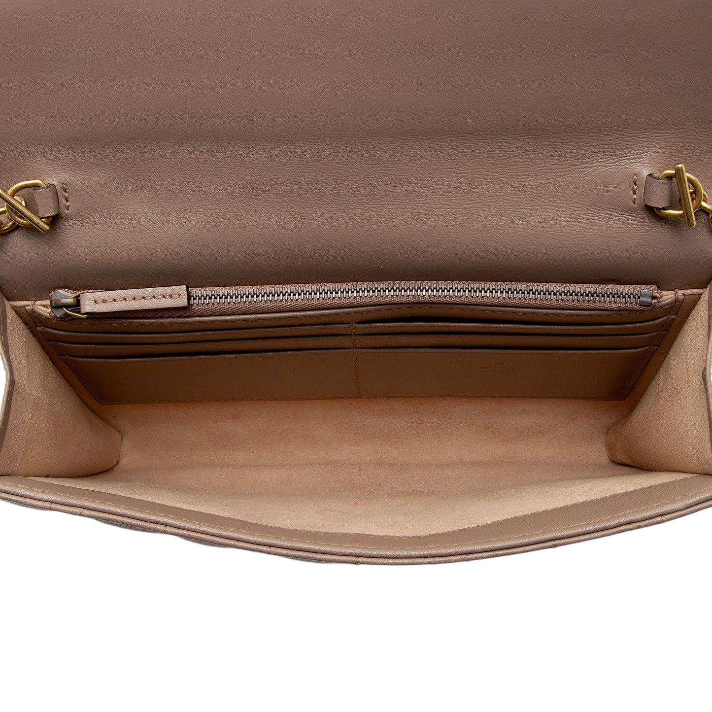 Gucci Matelasse Leather Pearl GG Marmont Flap Mini Wallet Bag (SHF-XrFkq1)