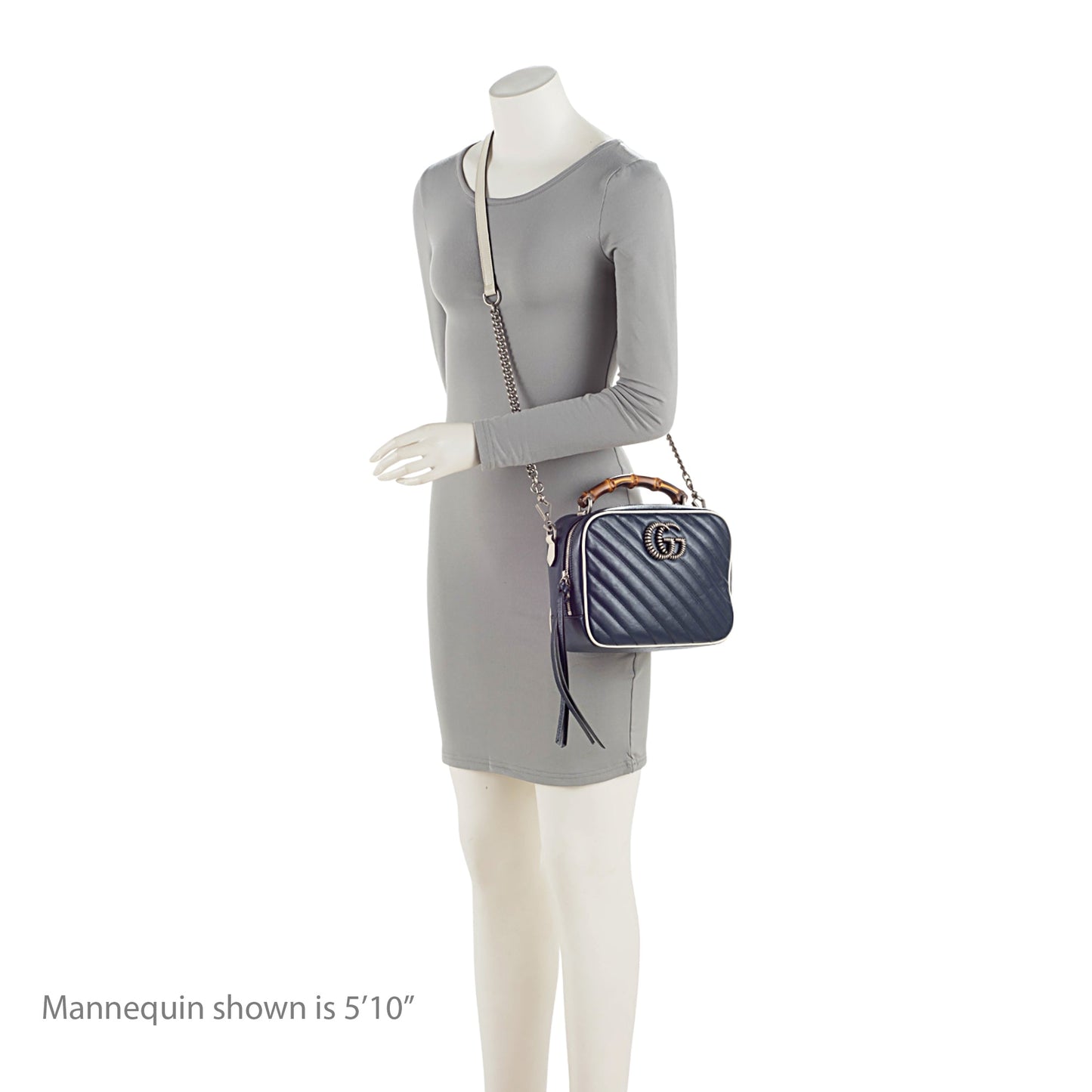 Gucci Matelasse Leather Torchon GG Marmont Bamboo Top Handle Bag (SHF-cATh2Q)