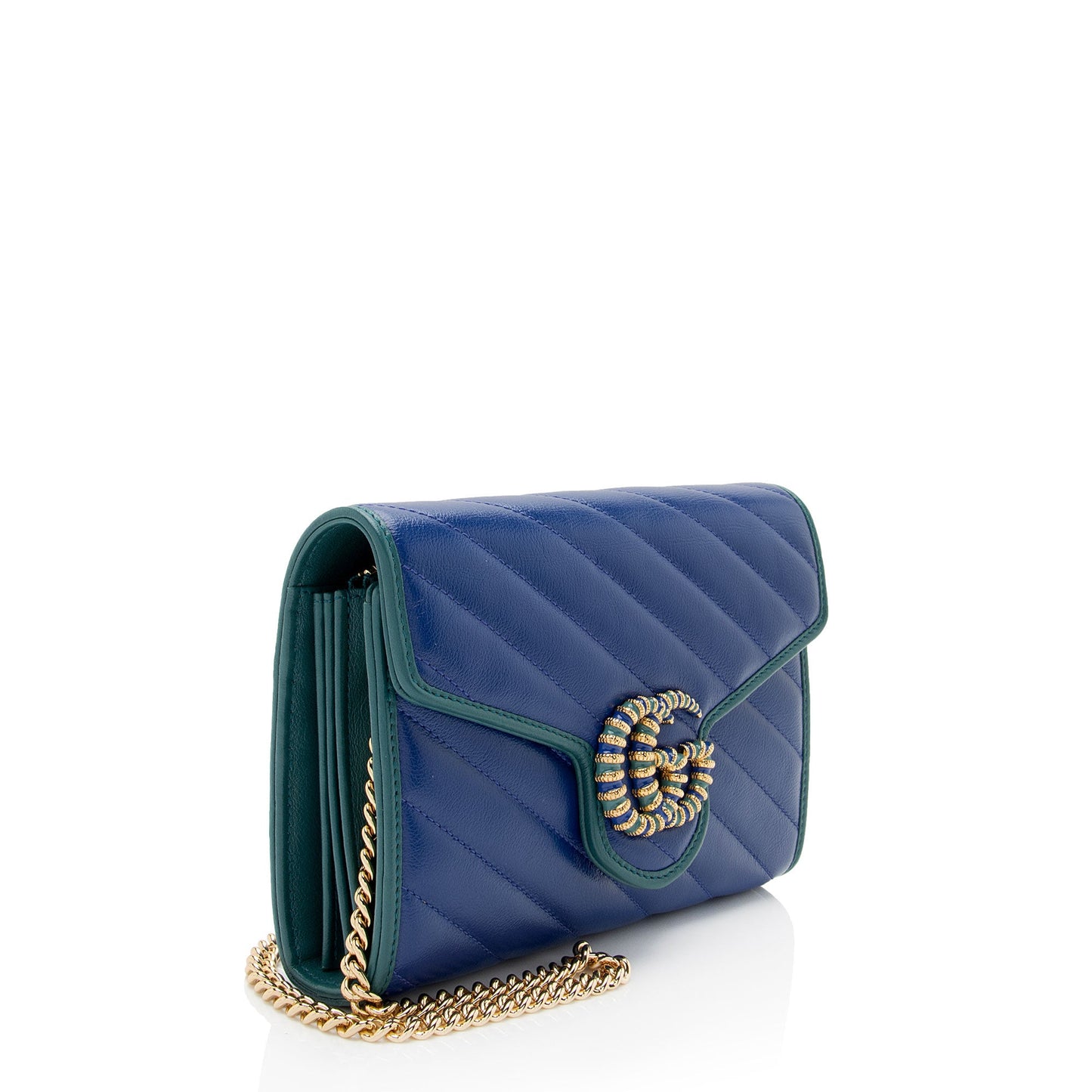 Gucci Matelasse Leather Torchon GG Marmont Mini Chain Bag (SHF-FtS5vC)