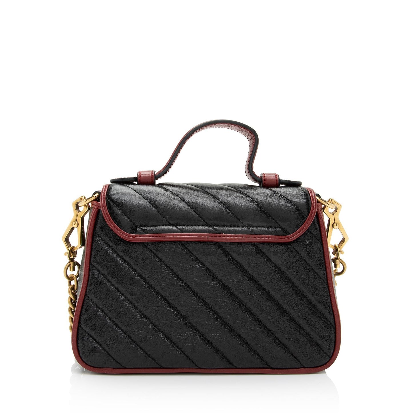 Gucci Matelasse Leather Torchon GG Marmont Mini Top Handle Bag (SHF-bIyeeK)
