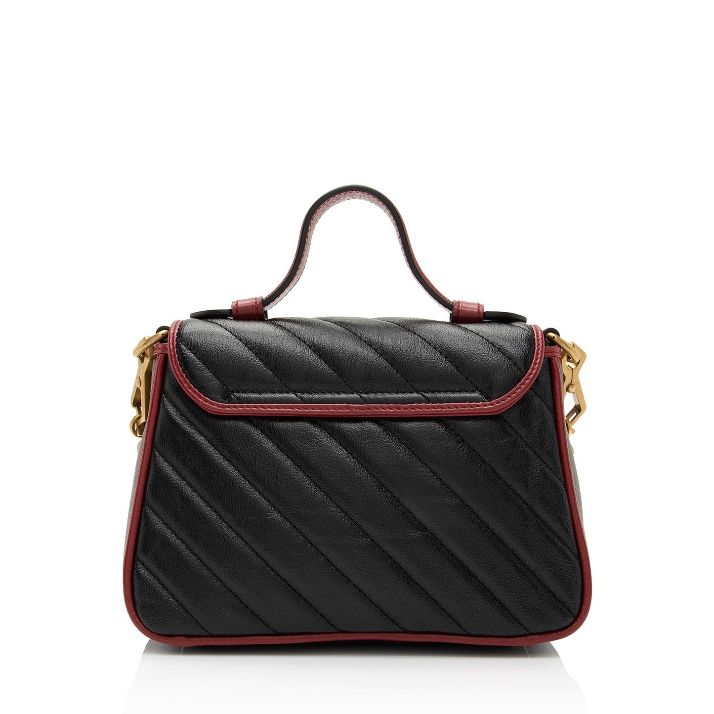 Gucci Matelasse Leather Torchon GG Marmont Mini Top Handle Bag (SHF-TofIot)