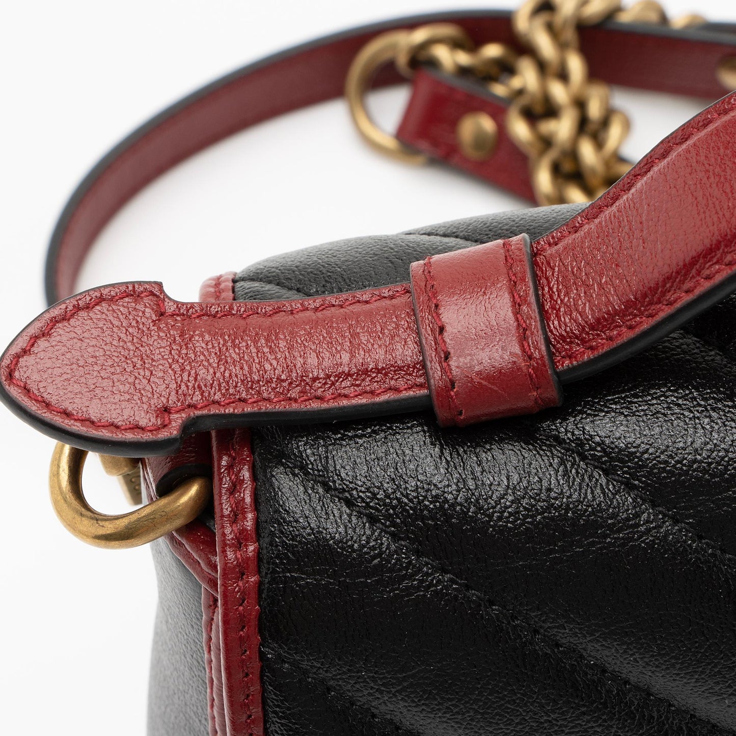 Gucci Matelasse Leather Torchon GG Marmont Mini Top Handle Bag (SHF-TofIot)