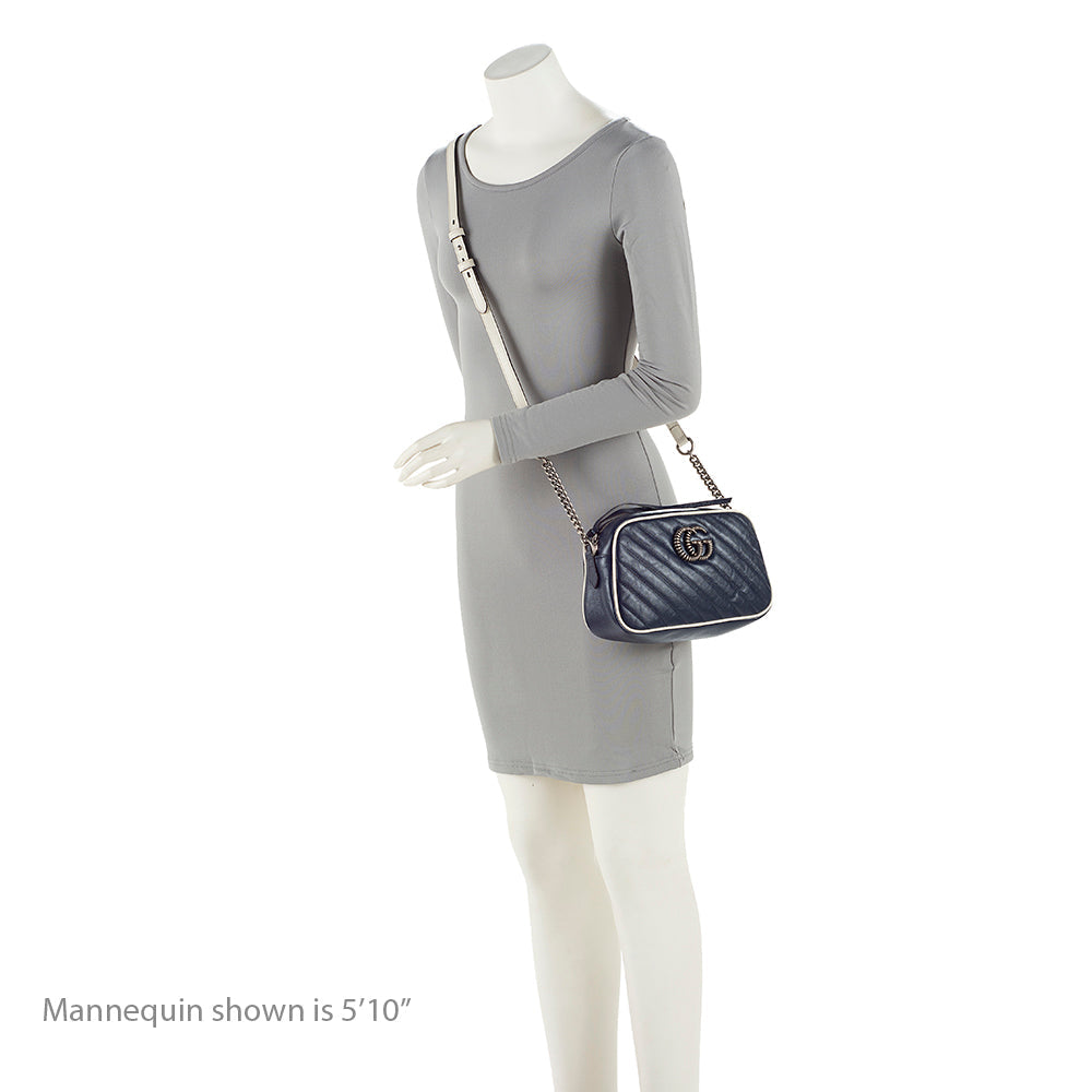Gucci Matelasse Leather Torchon GG Marmont Small Shoulder Bag