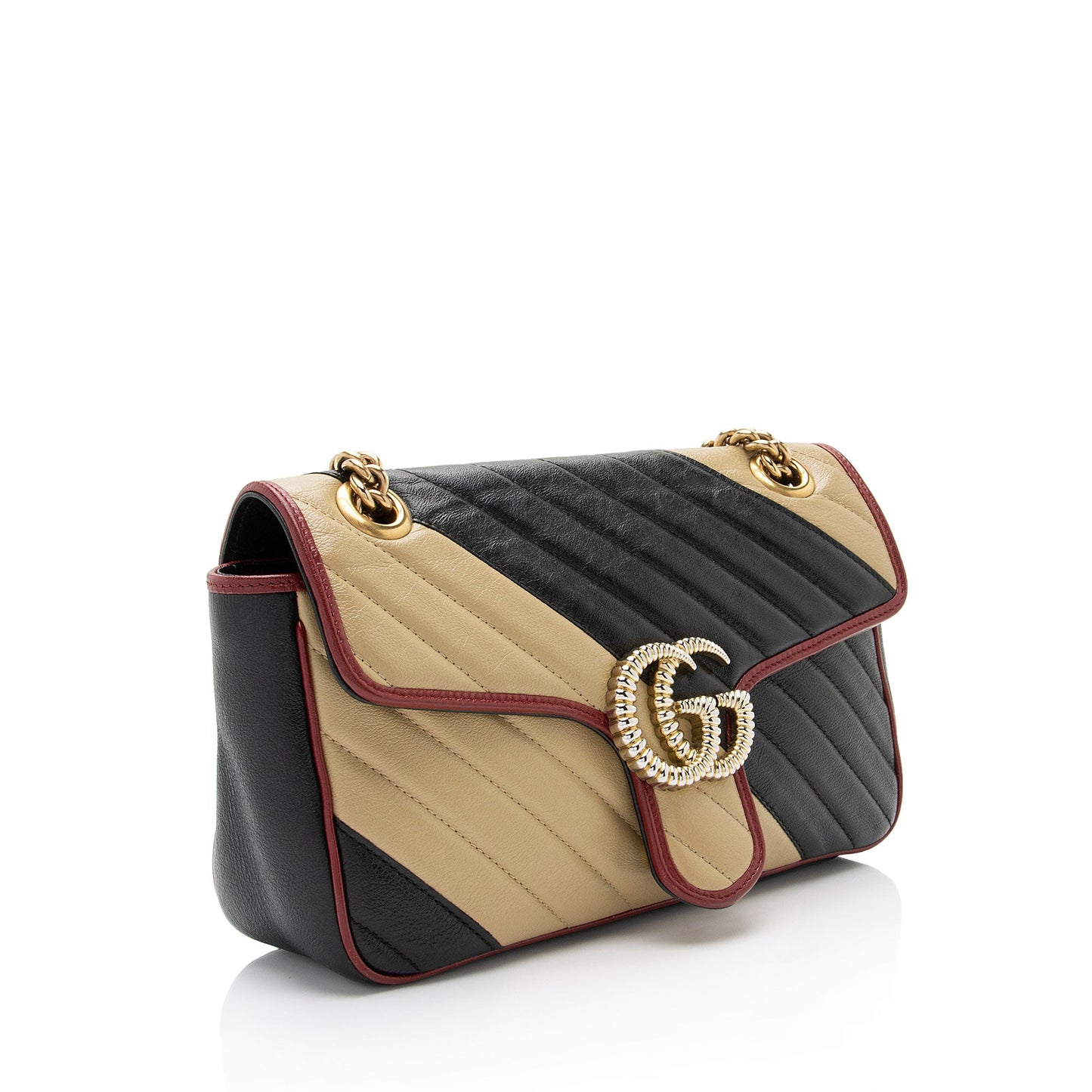 Gucci Matelasse Leather Torchon GG Marmont Small Flap Bag (SHF-fNtxDP)
