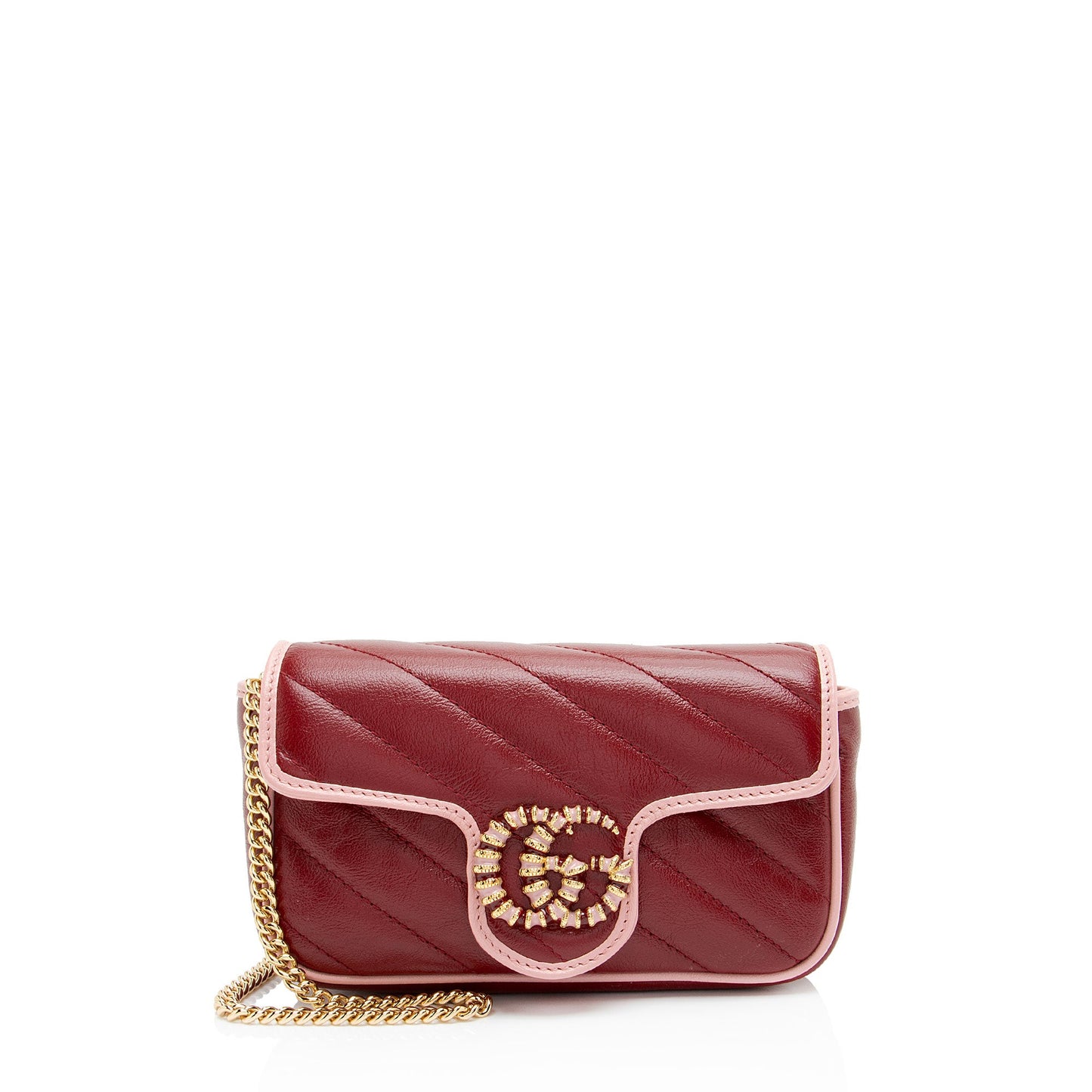 Gucci Matelasse Leather Torchon GG Marmont Super Mini Flap Bag