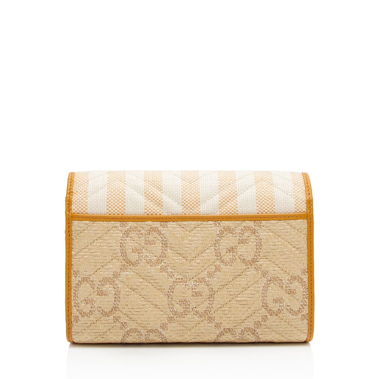 Gucci Matelasse Raffia GG Marmont Mini Wallet on Chain Bag (SHF-voc2lF)