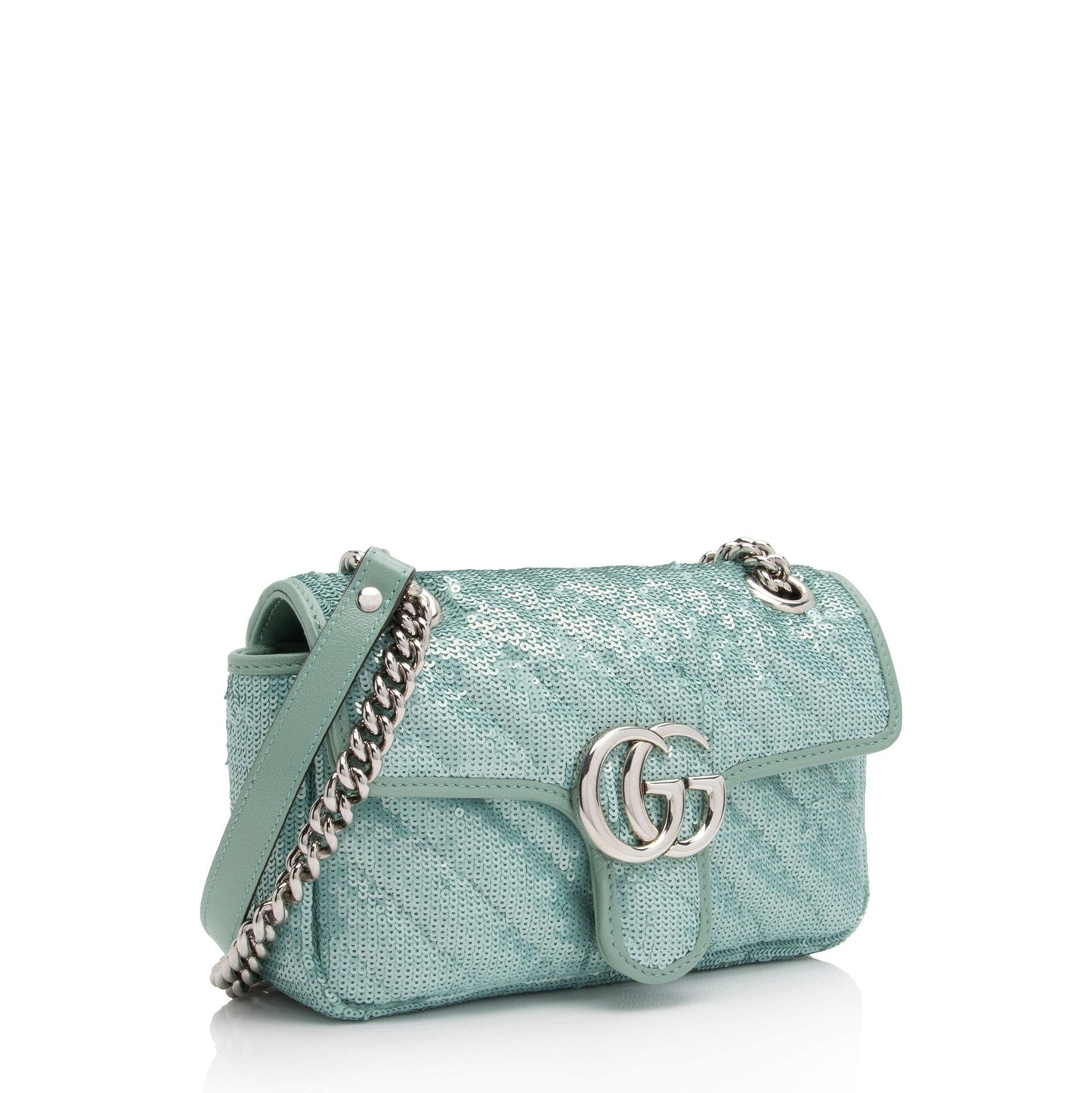 Gucci Matelasse Sequin GG Marmont Mini Flap Bag (SHF-09pAUc)