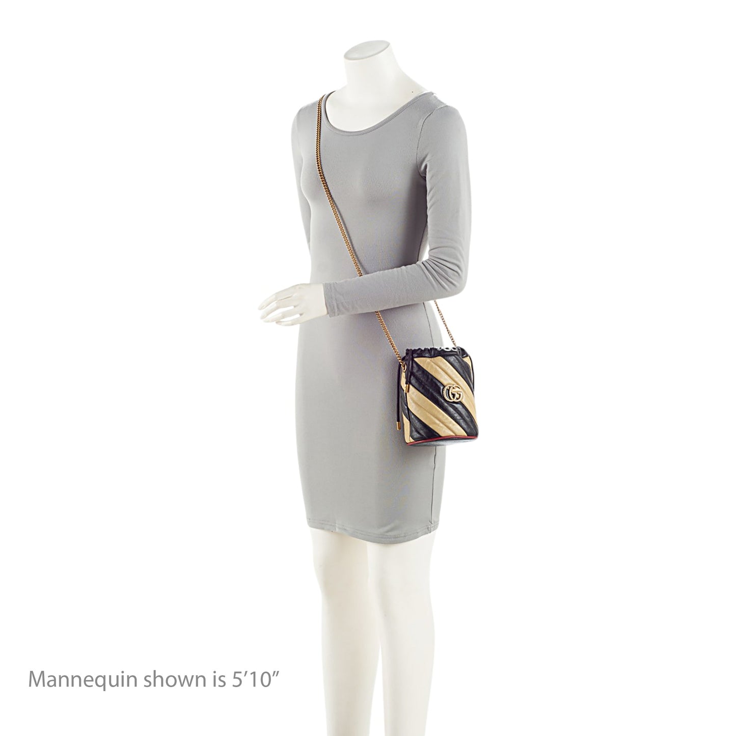 Gucci Matelasse Striped Leather GG Marmont Mini 2.0 Bucket Bag