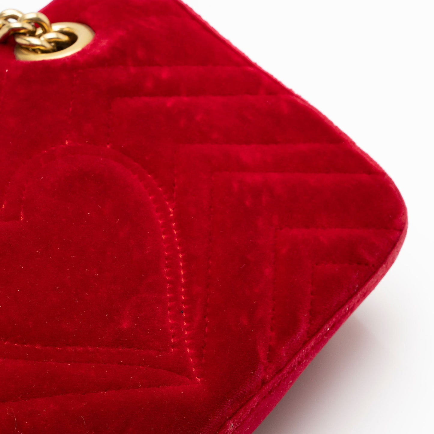 Gucci Matelasse Velvet GG Marmont Mini Flap Bag (SHF-80mt04)