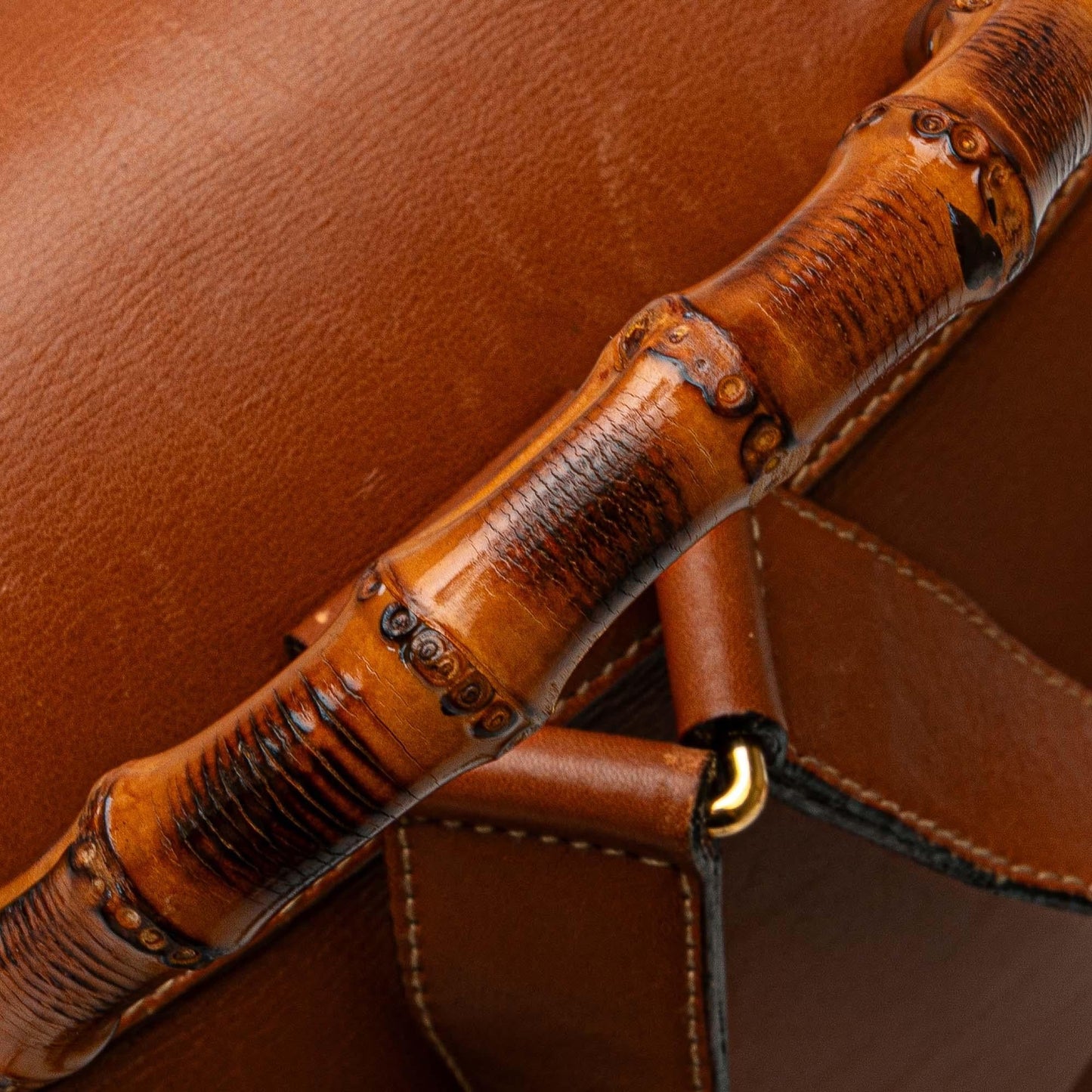 Gucci Medium Calfskin Bamboo Drawstring Backpack
