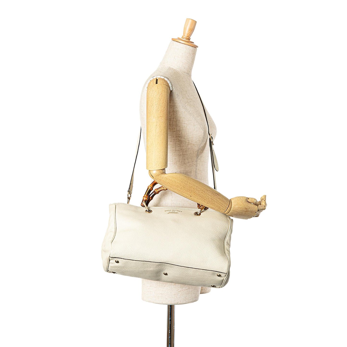 Gucci Medium Calfskin Bamboo Shopper Satchel (SHG-W4g9o3)