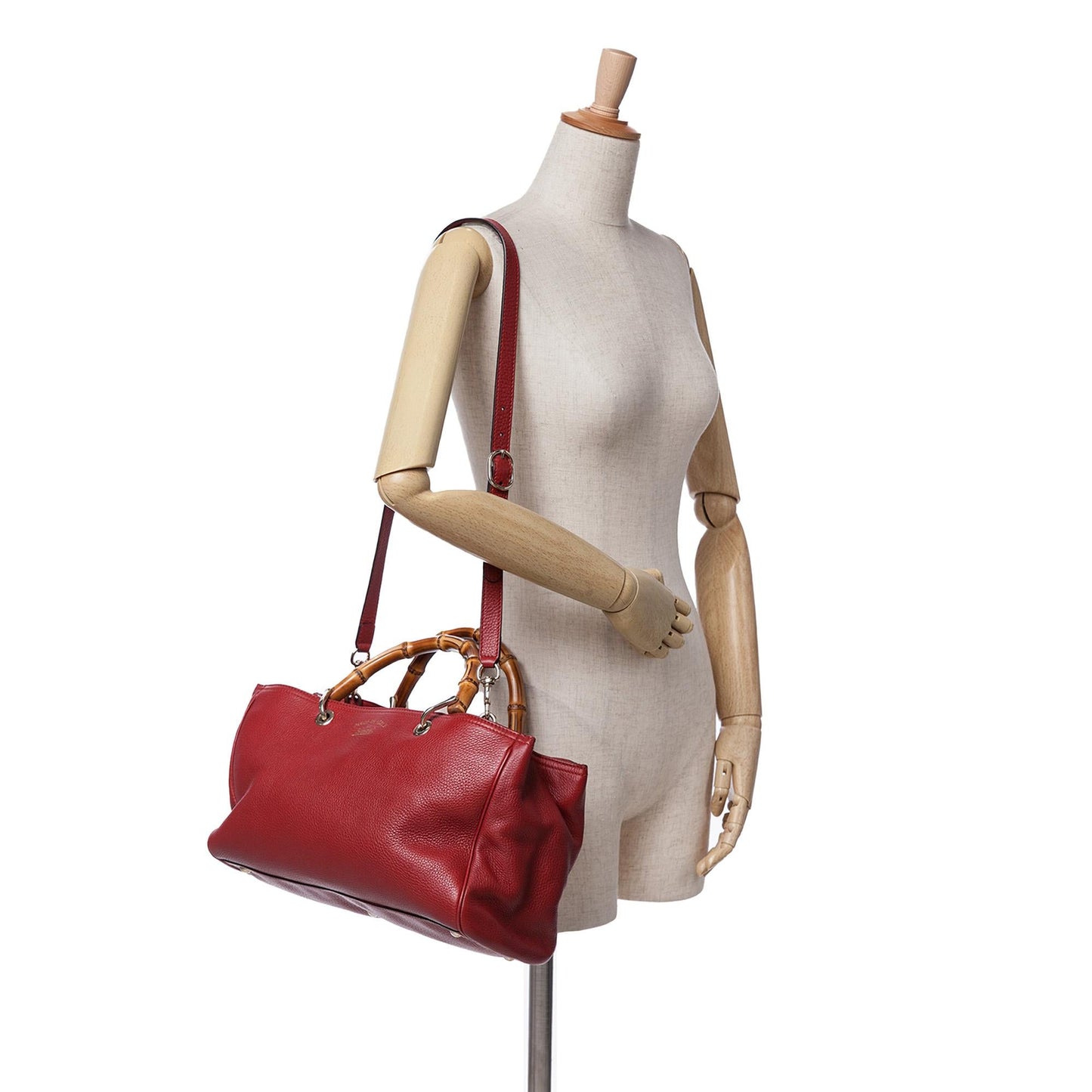 Gucci Medium Calfskin Bamboo Shopper Satchel