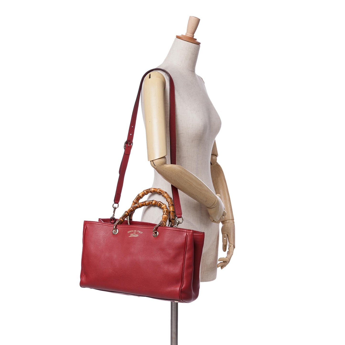 Gucci Medium Calfskin Bamboo Shopper Satchel
